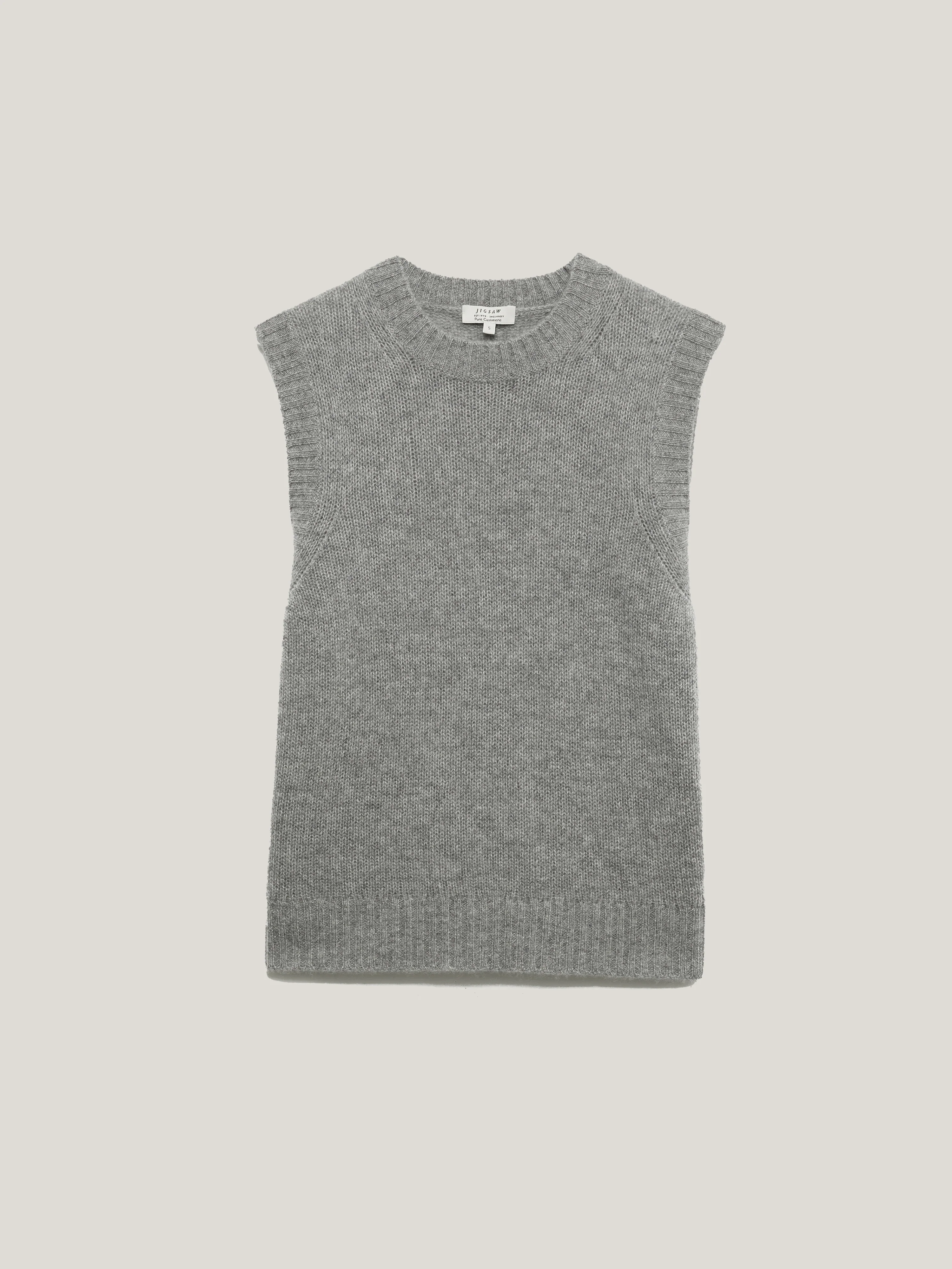 Cashmere Crew Neck Tank | Grey - Image 7