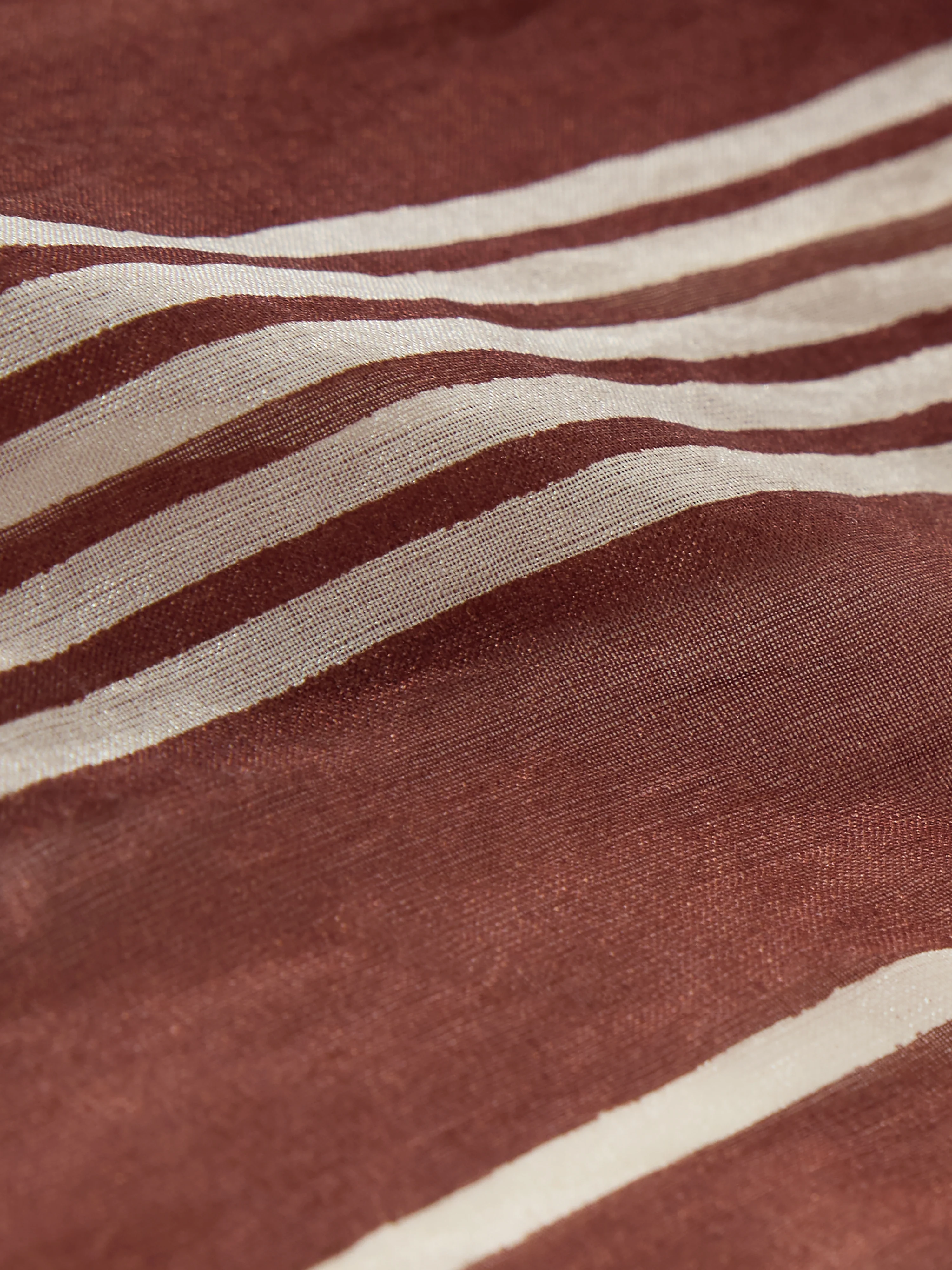 Cassis Stripe Silk Scarf | Brown - Image 4