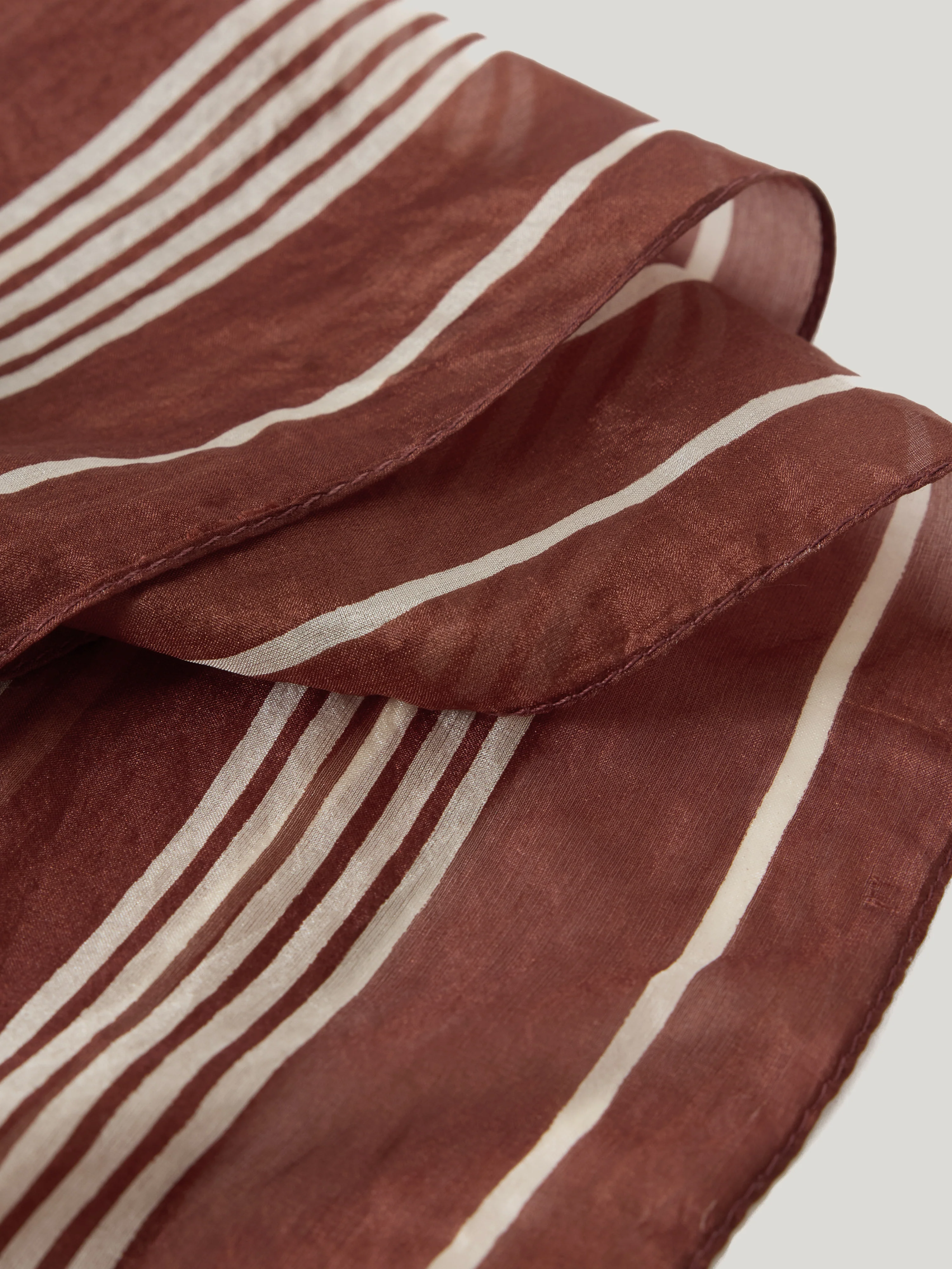 Cassis Stripe Silk Scarf | Brown - Image 5