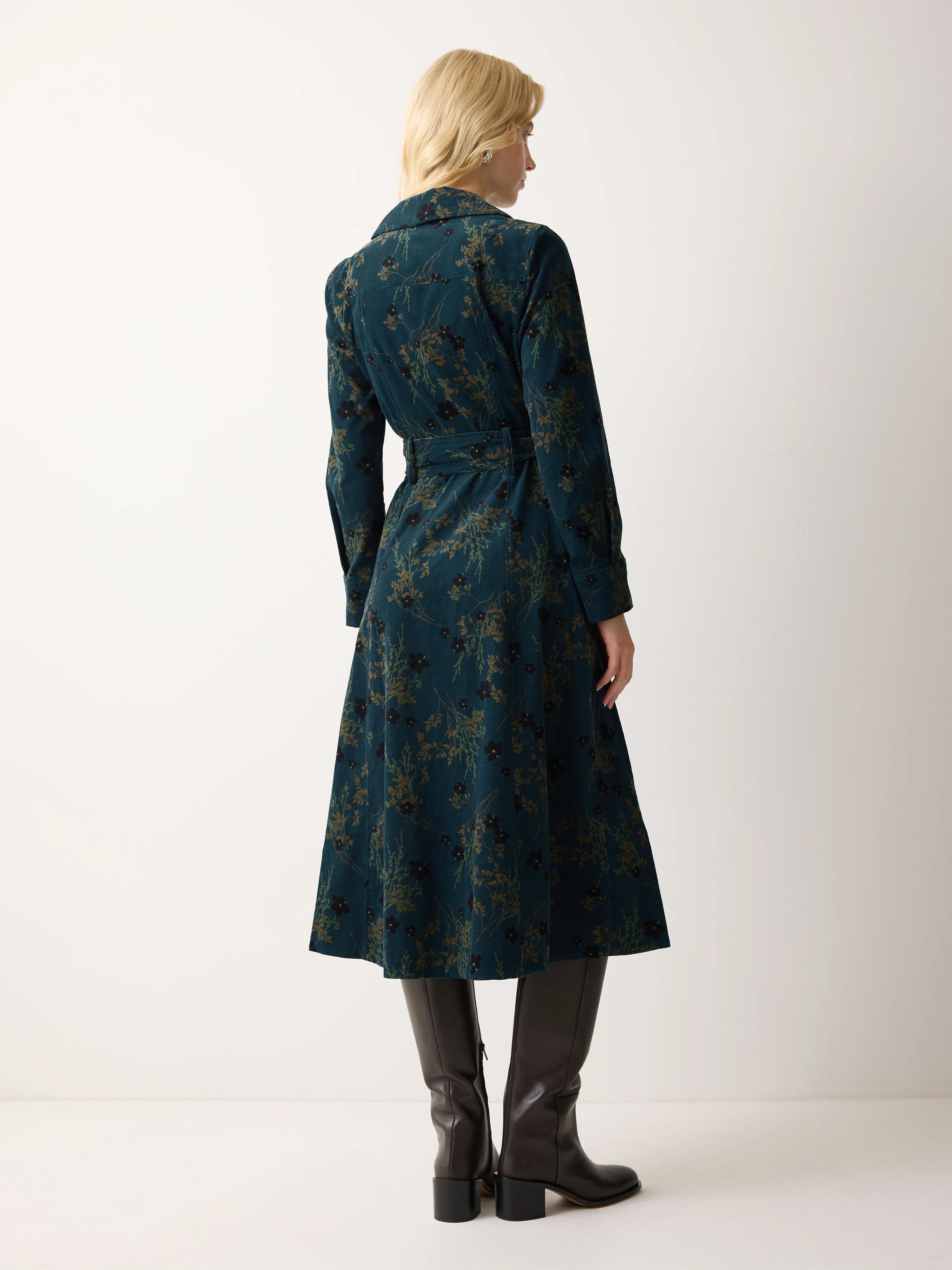 Chinoiserie Baby Cord Dress | Green - Image 4
