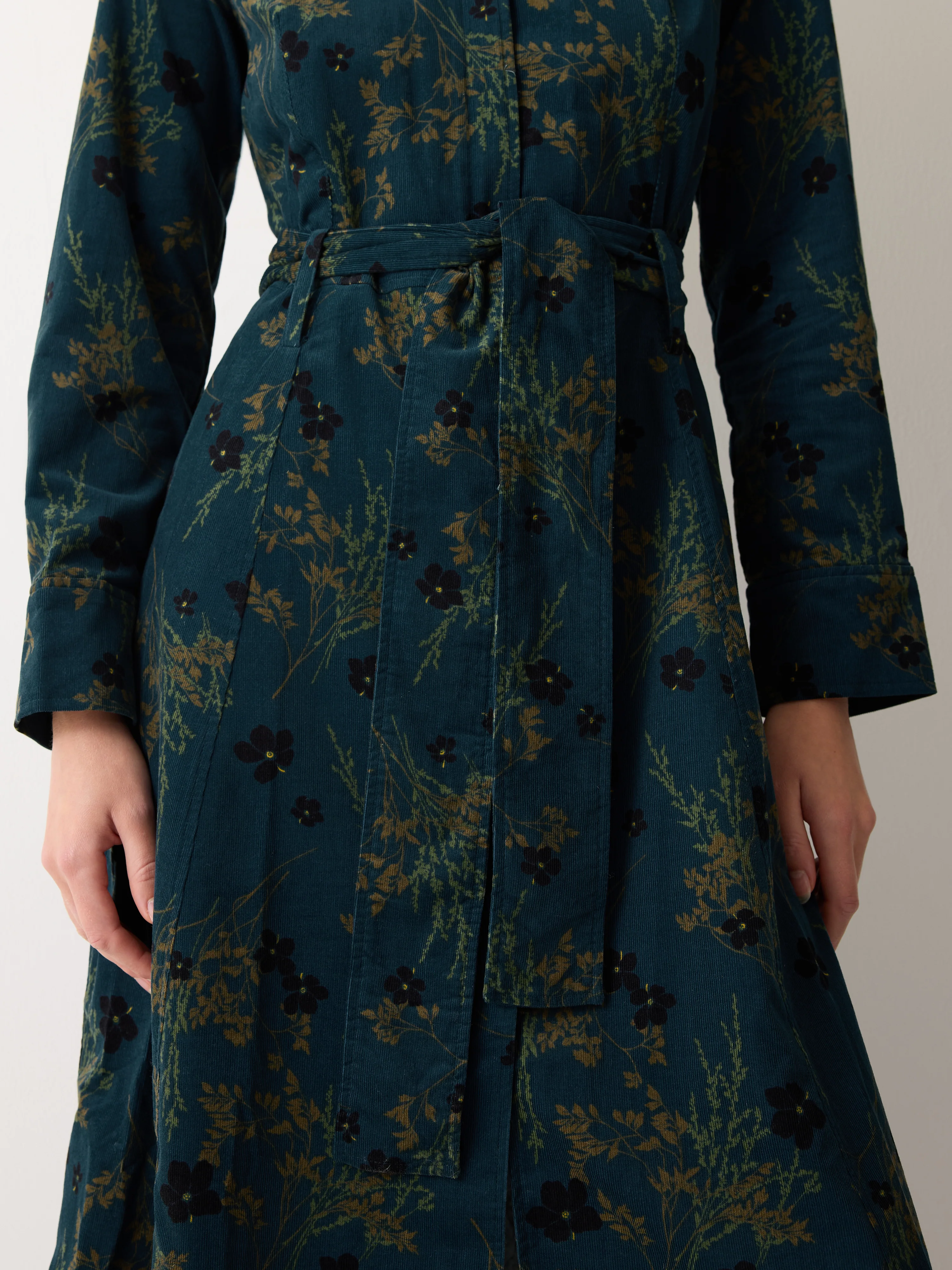 Chinoiserie Baby Cord Dress | Green - Image 5