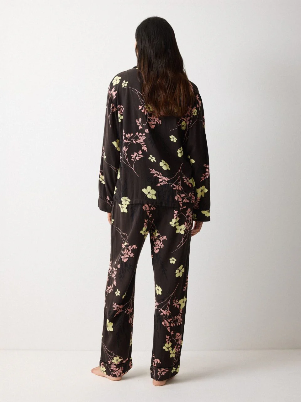 Chinoiserie Printed Pyjama | Chocolate - Image 3