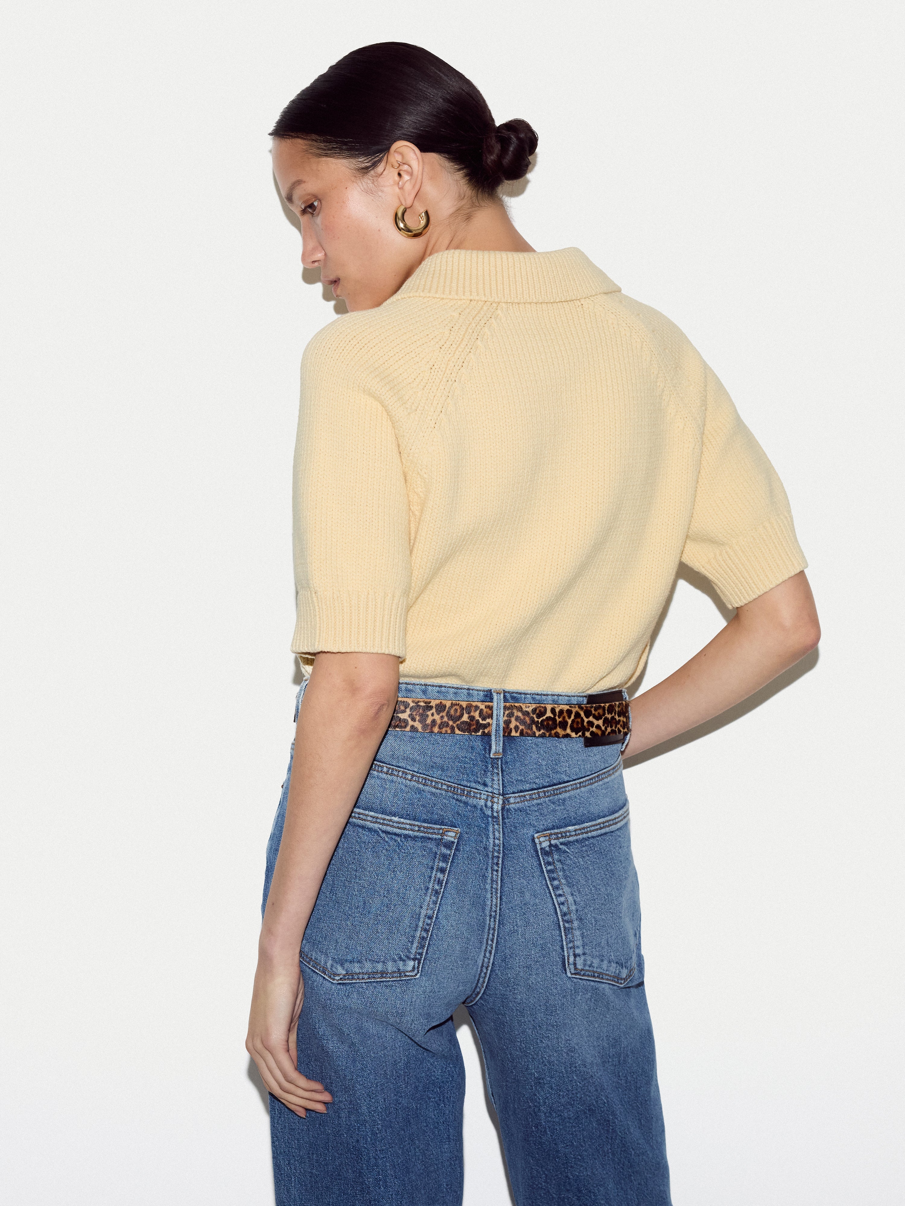 Chunky Cotton Collar Top | Pale Yellow - Image 4