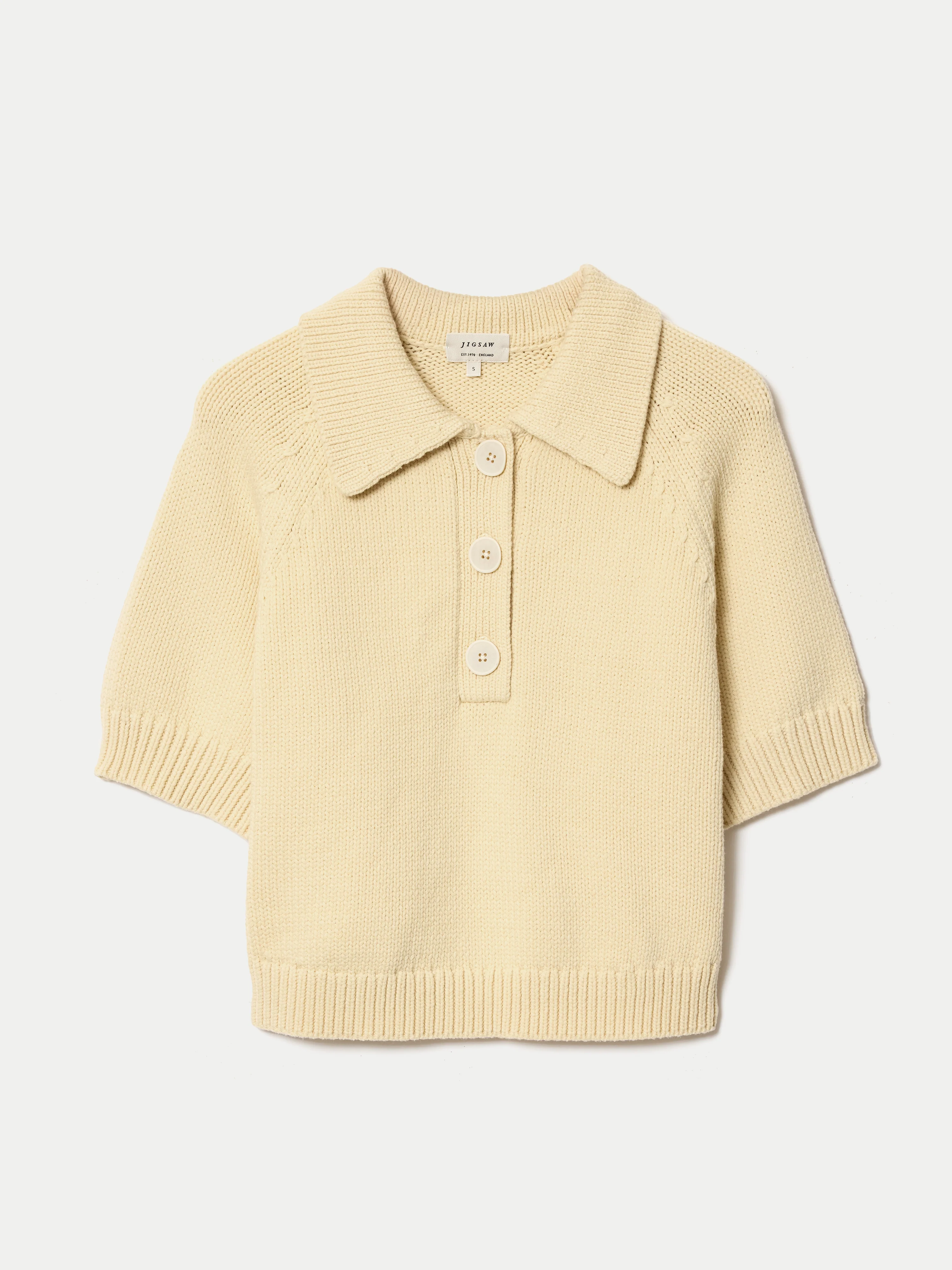Chunky Cotton Collar Top | Pale Yellow - Image 5