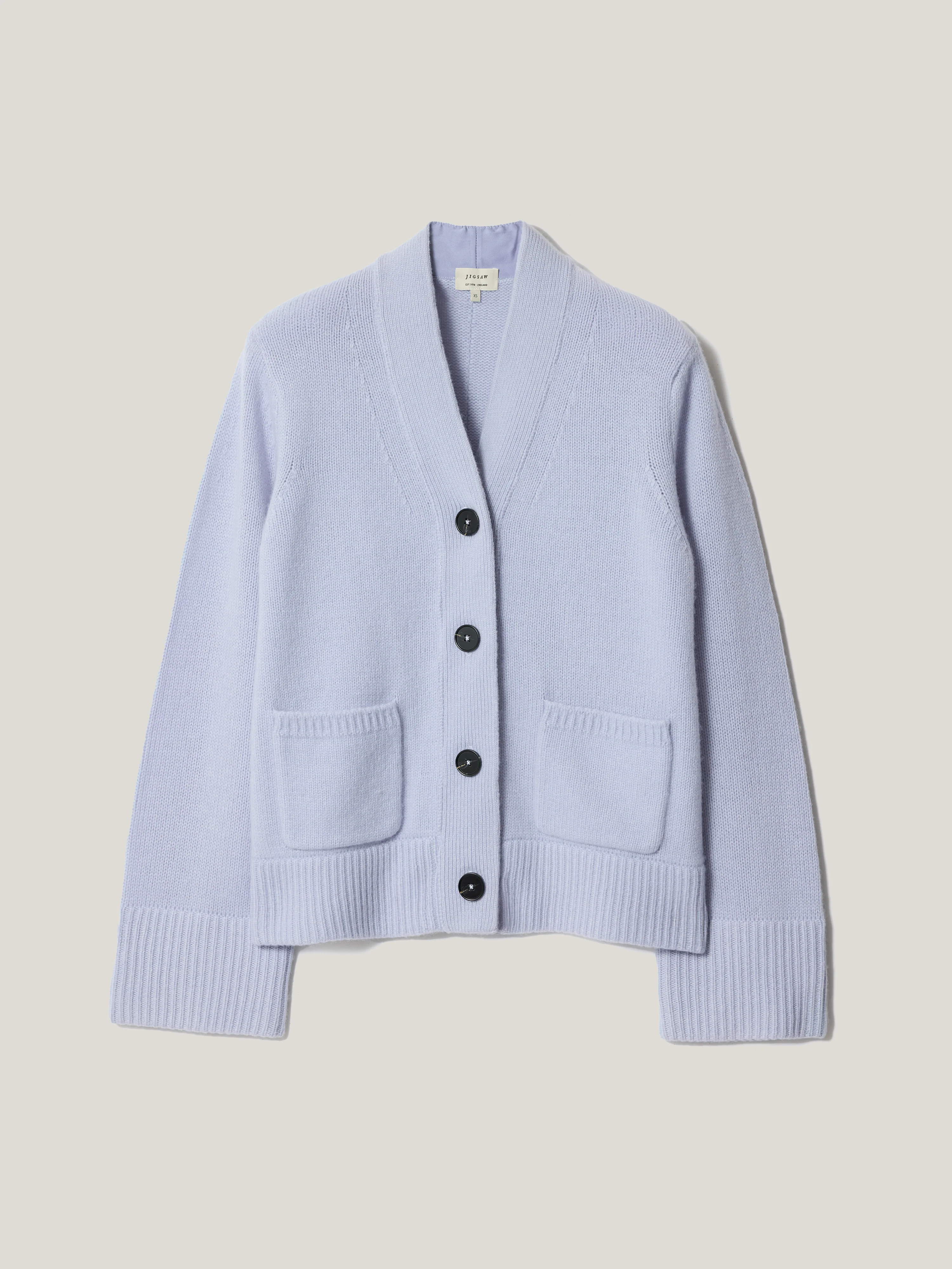 Chunky V Neck A Line Cardigan | Blue - Image 5
