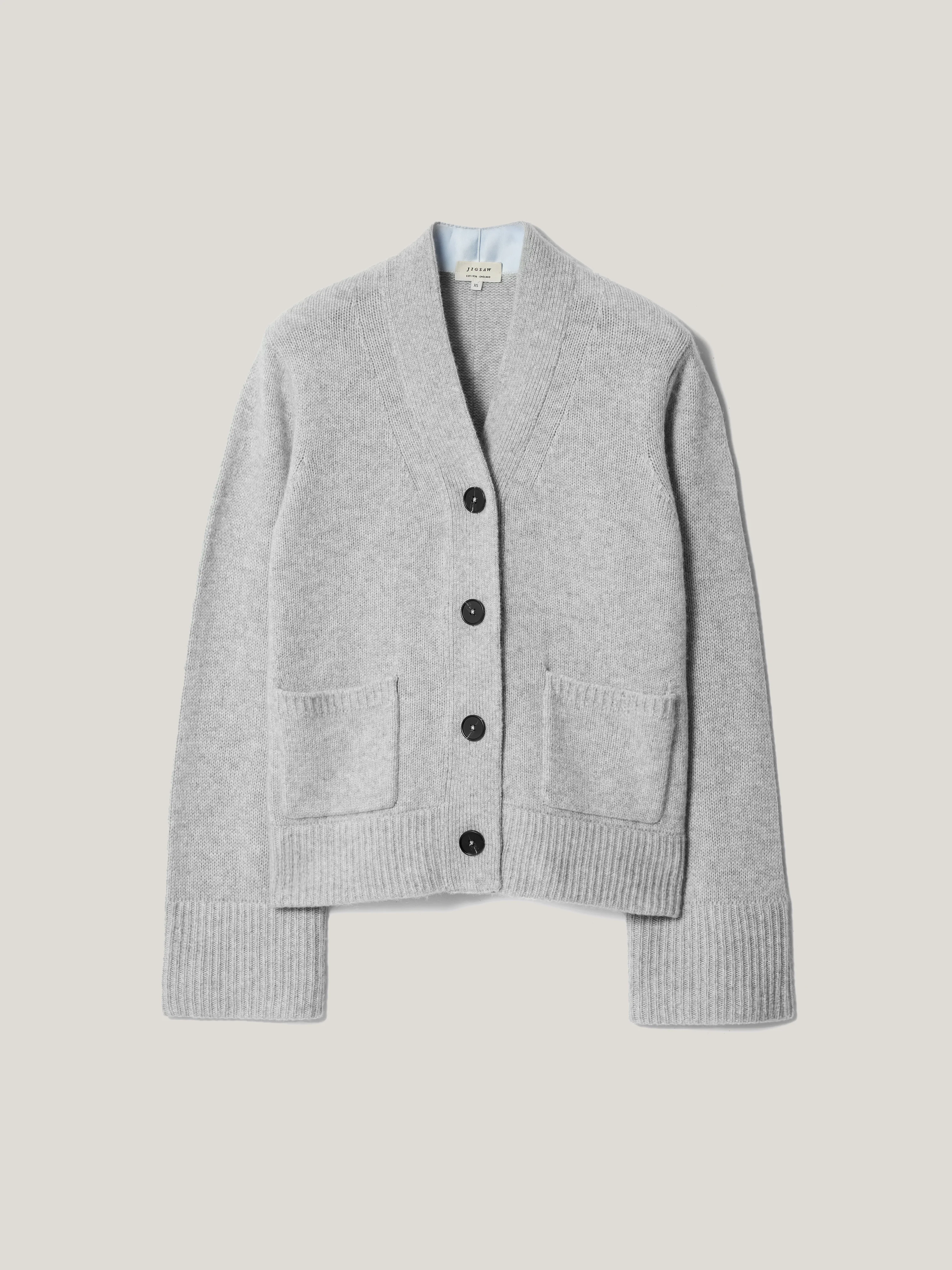 Chunky V Neck A Line Cardigan | Grey - Image 5