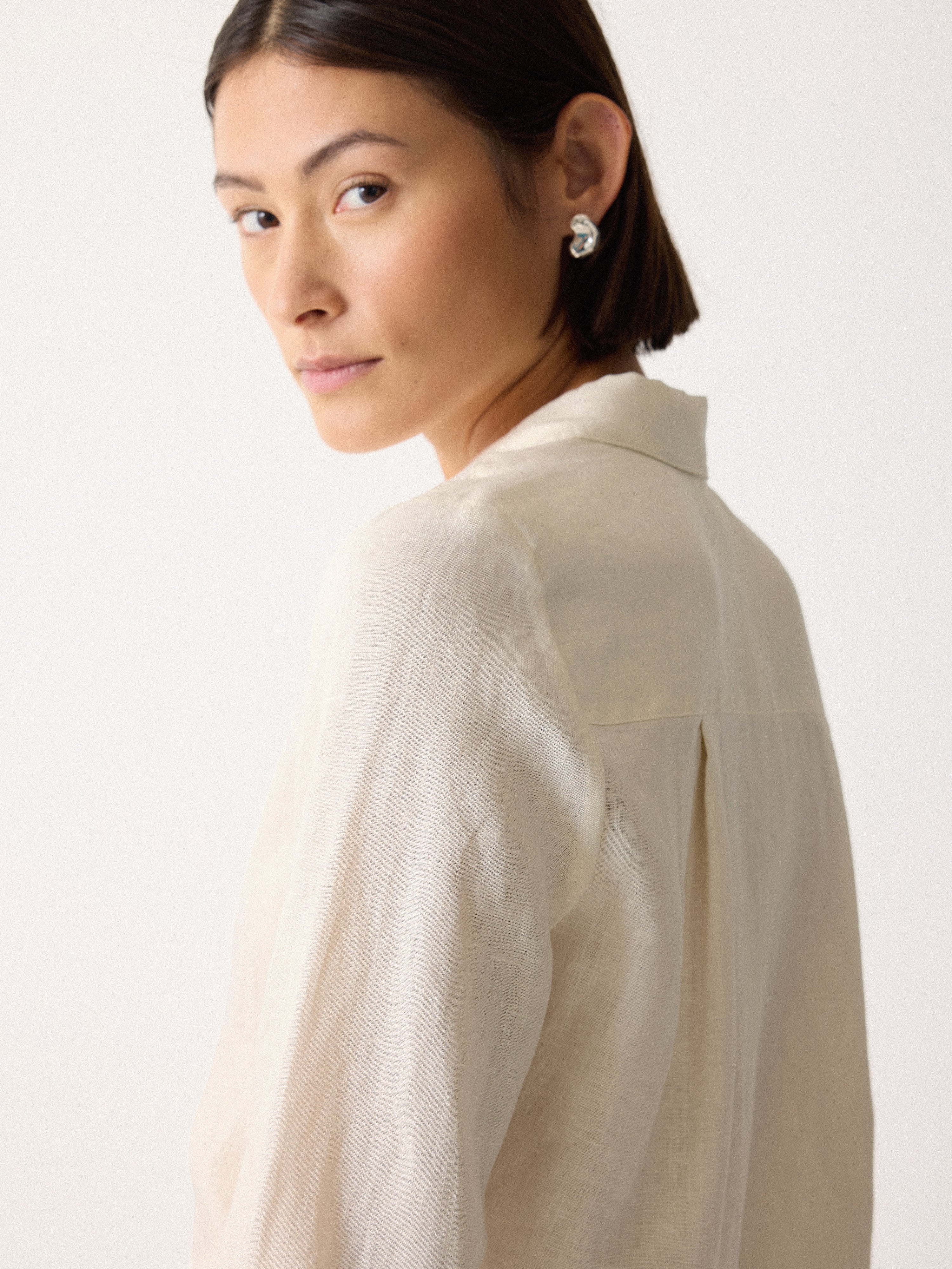Classic Linen Shirt | Cream - Image 3