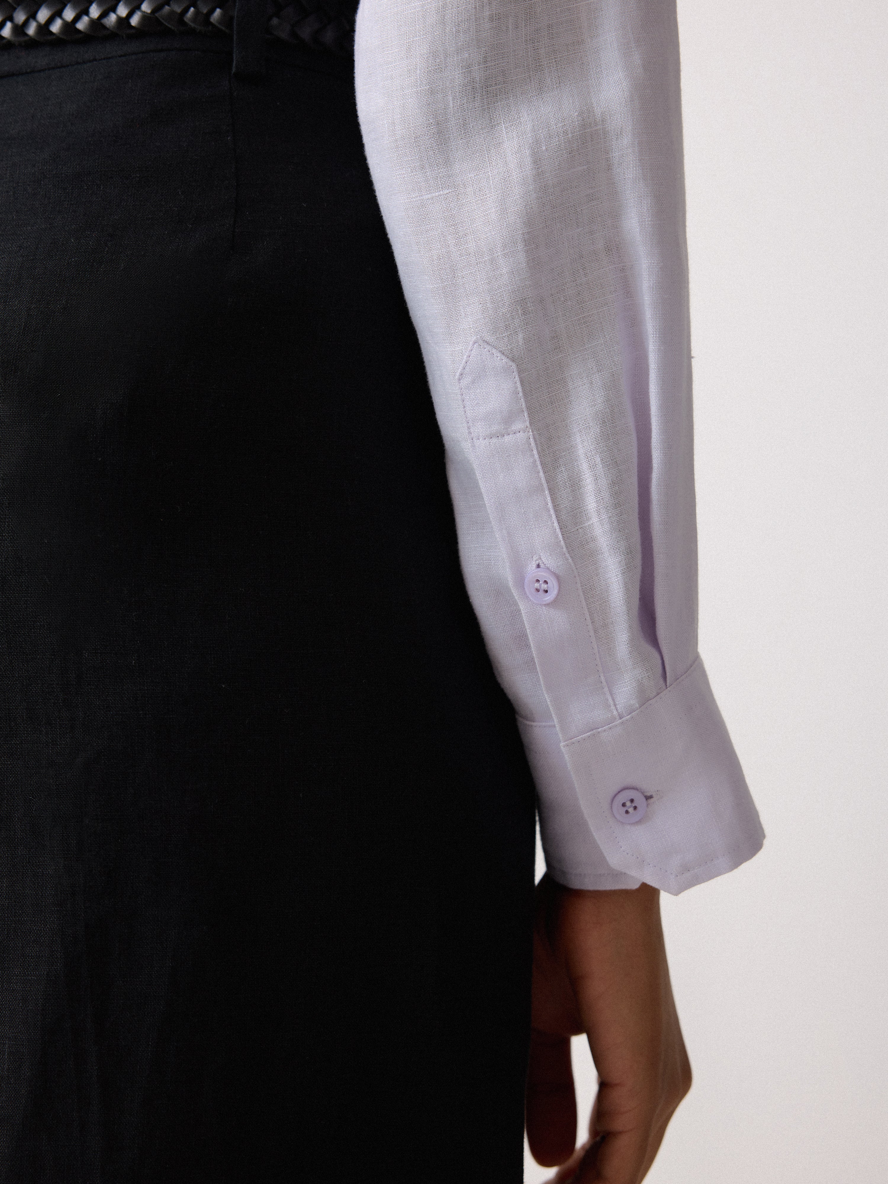 Classic Linen Shirt | Lilac - Image 3