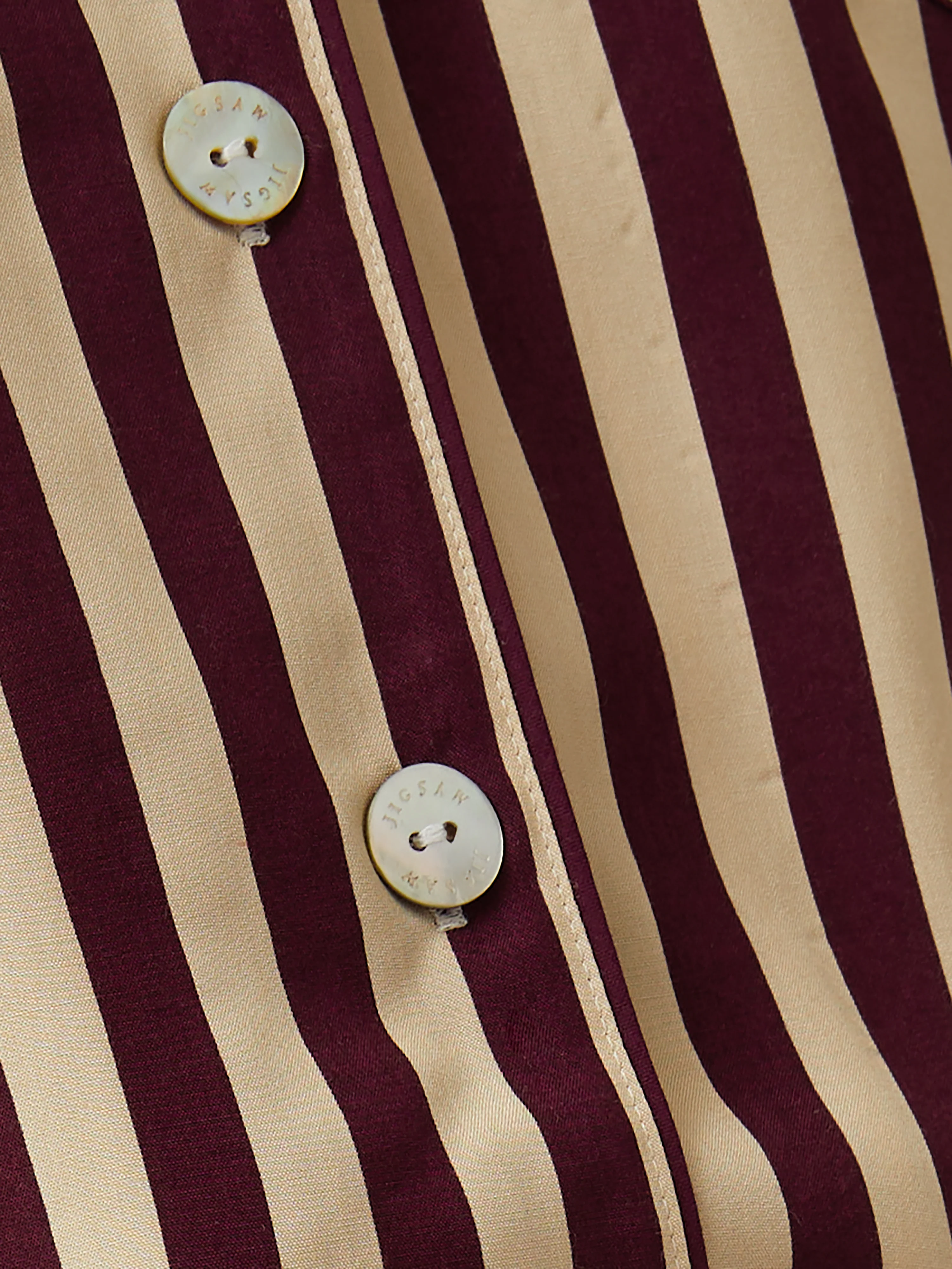 Classic Stripe Pyjama | Burgundy - Image 8