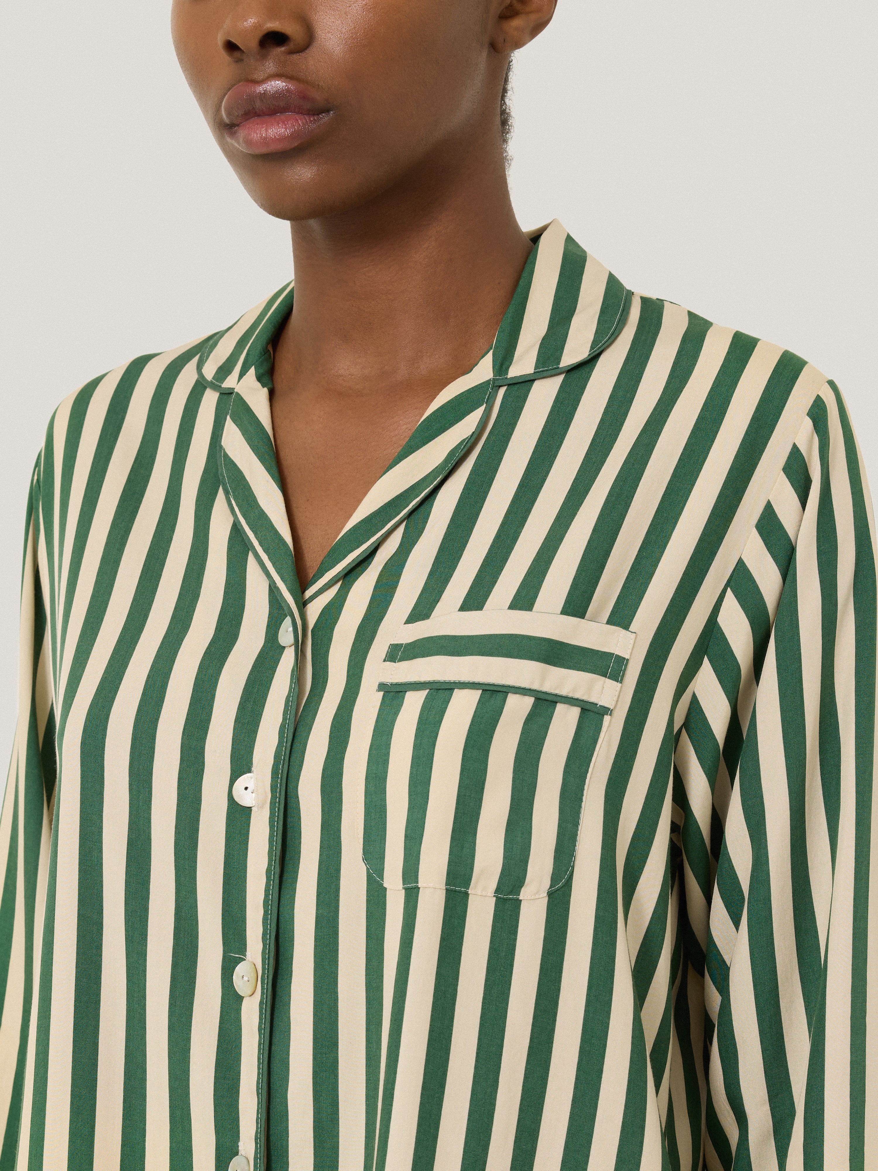 Classic Stripe Pyjama | Green - Image 2