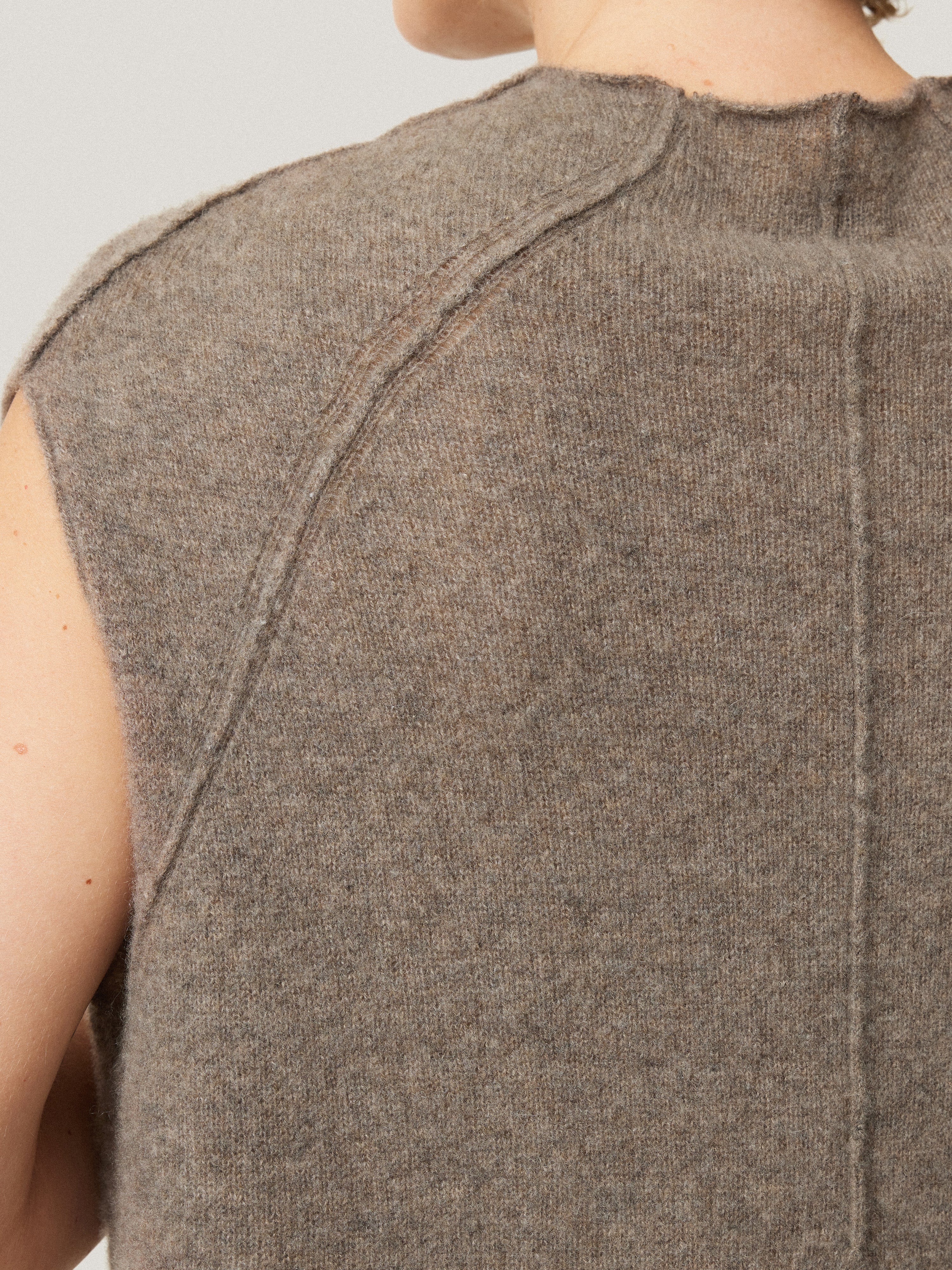 Cloud Cashmere Cap Sleeve Top | Taupe - Image 7