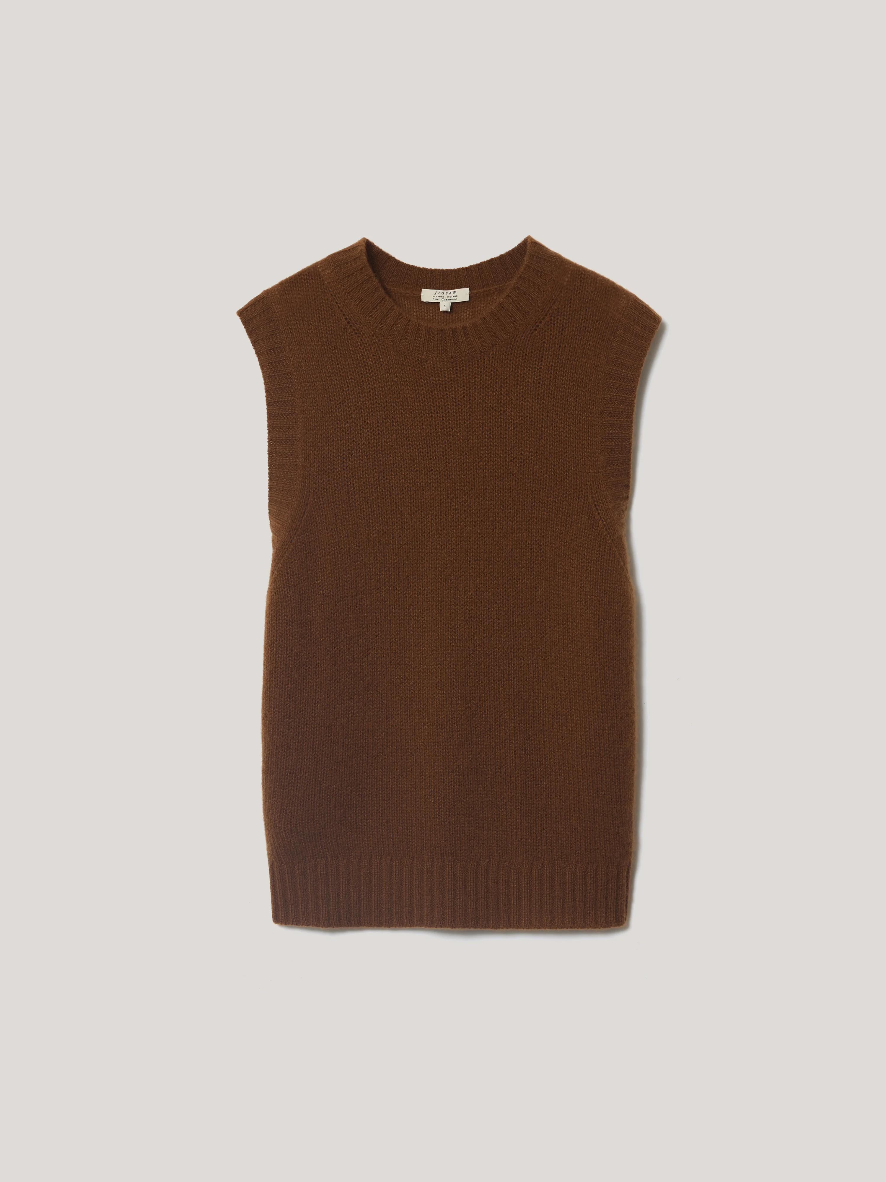 Cloud Cashmere Crew Tank | Brown - Image 7