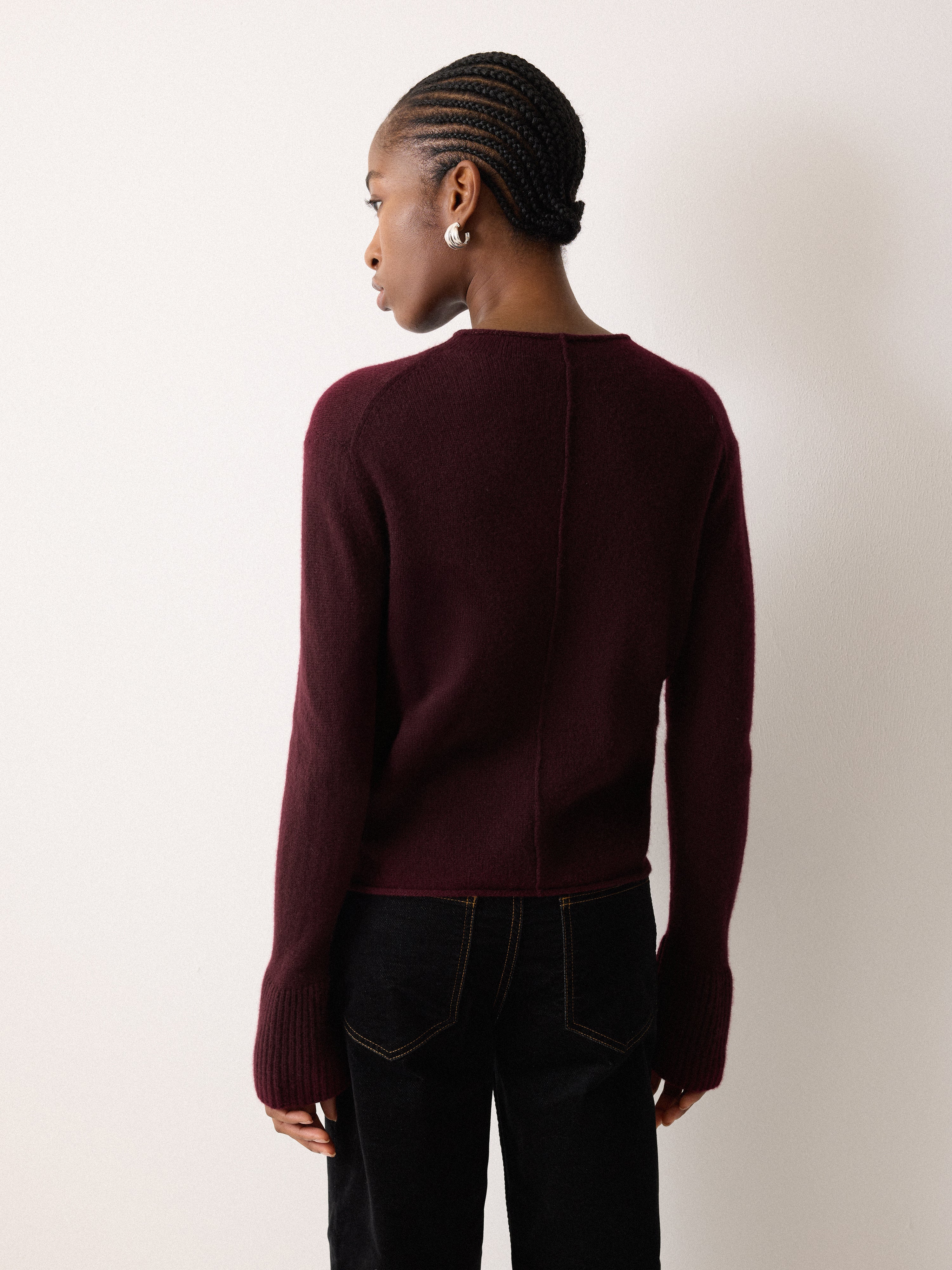 Cloud Cashmere Eldon Jumper | Burgundy - Image 4