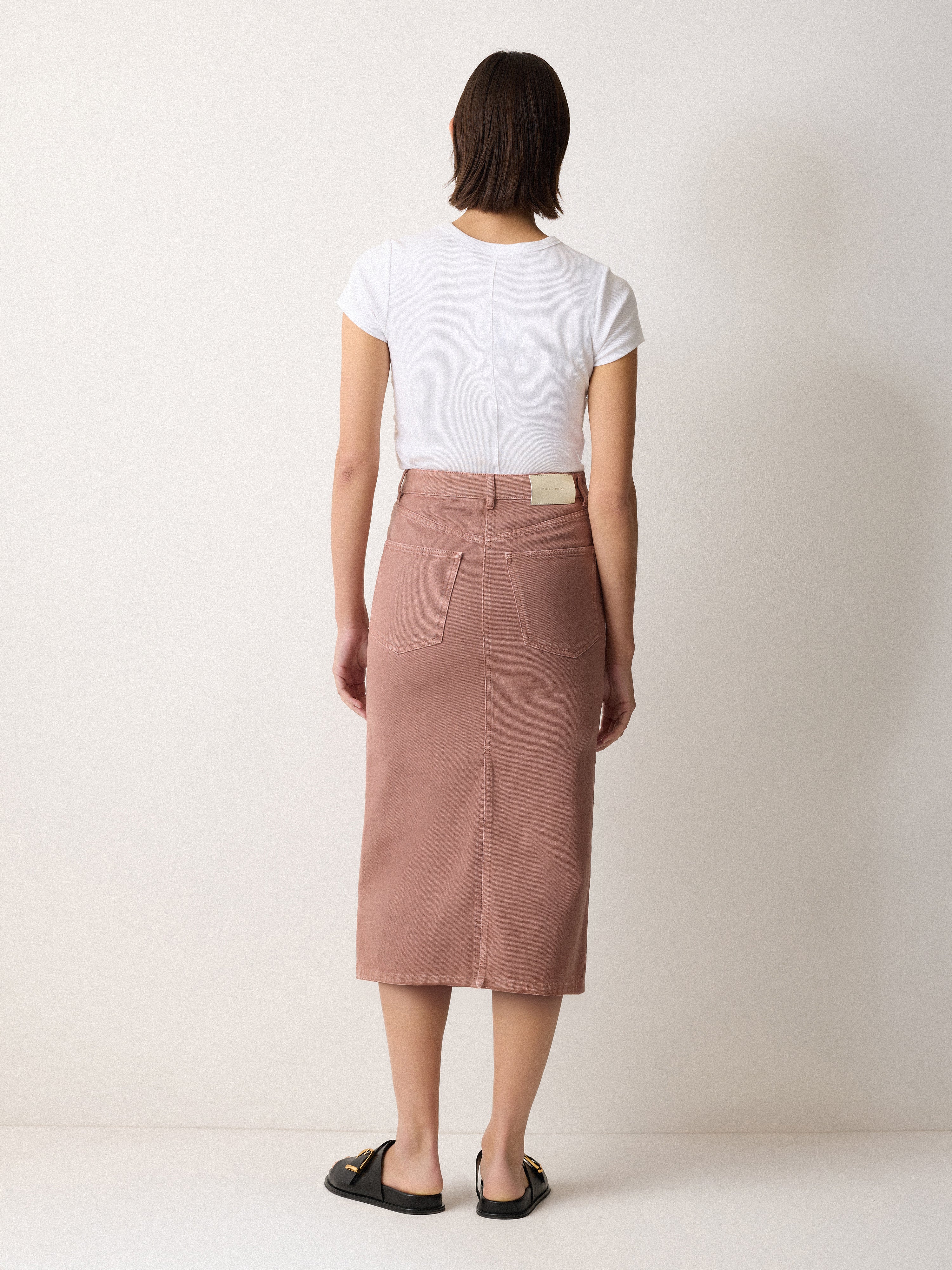 Cole Denim Midi Skirt | Washed Pink - Image 5