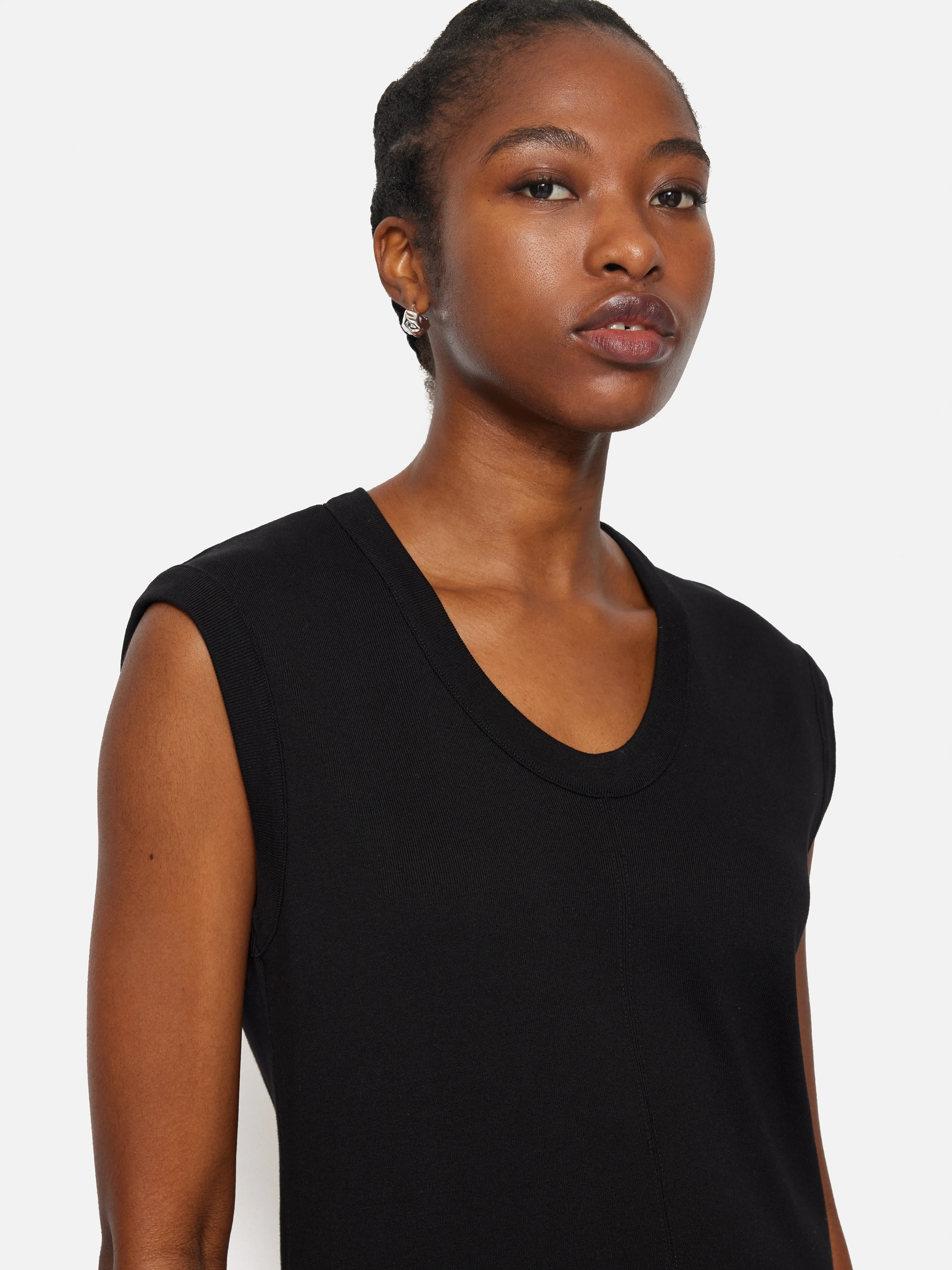 Column T Shirt Dress | Black - Image 2