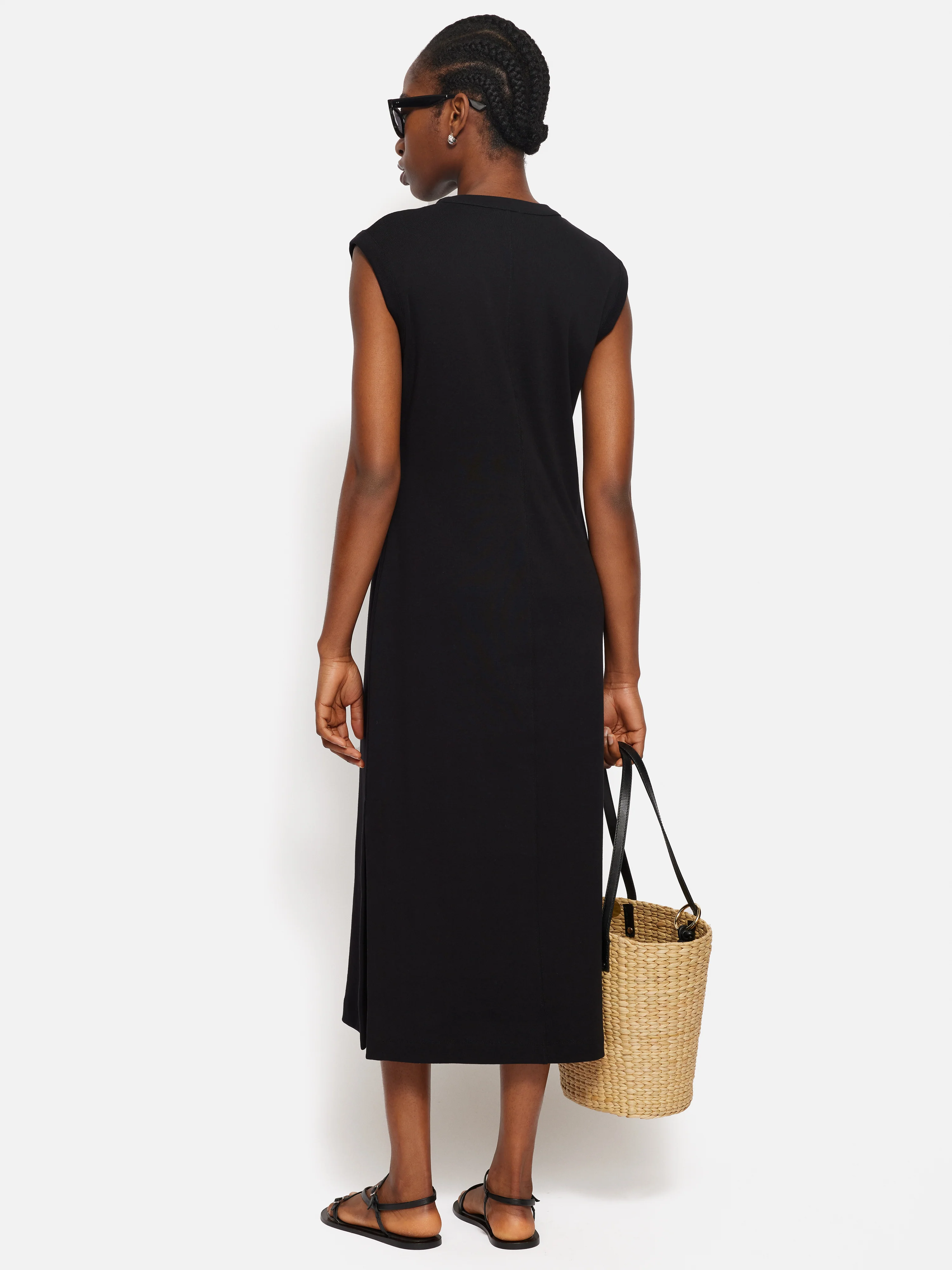 Column T Shirt Dress | Black - Image 4