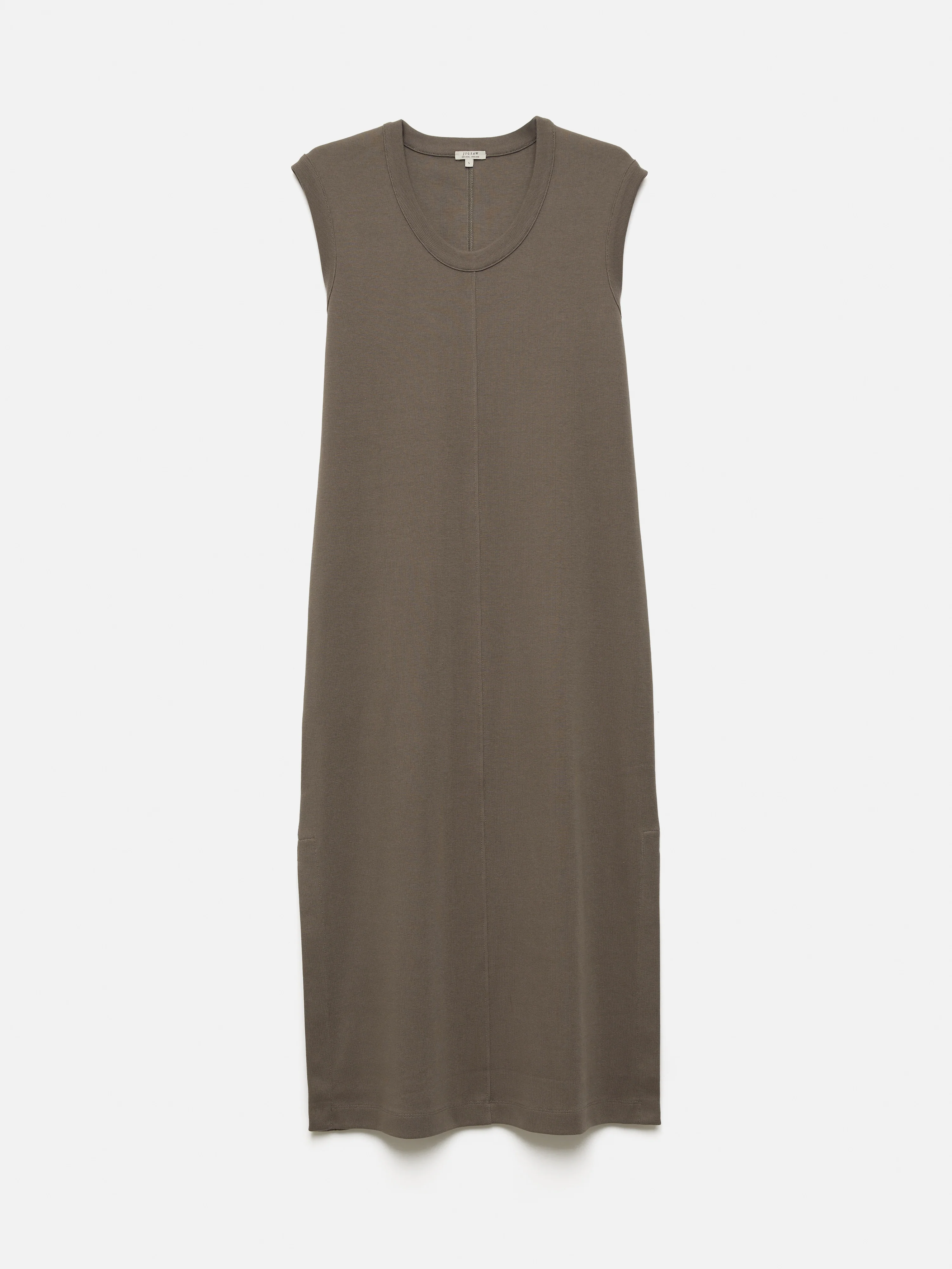 Column T Shirt Dress | Taupe - Image 6