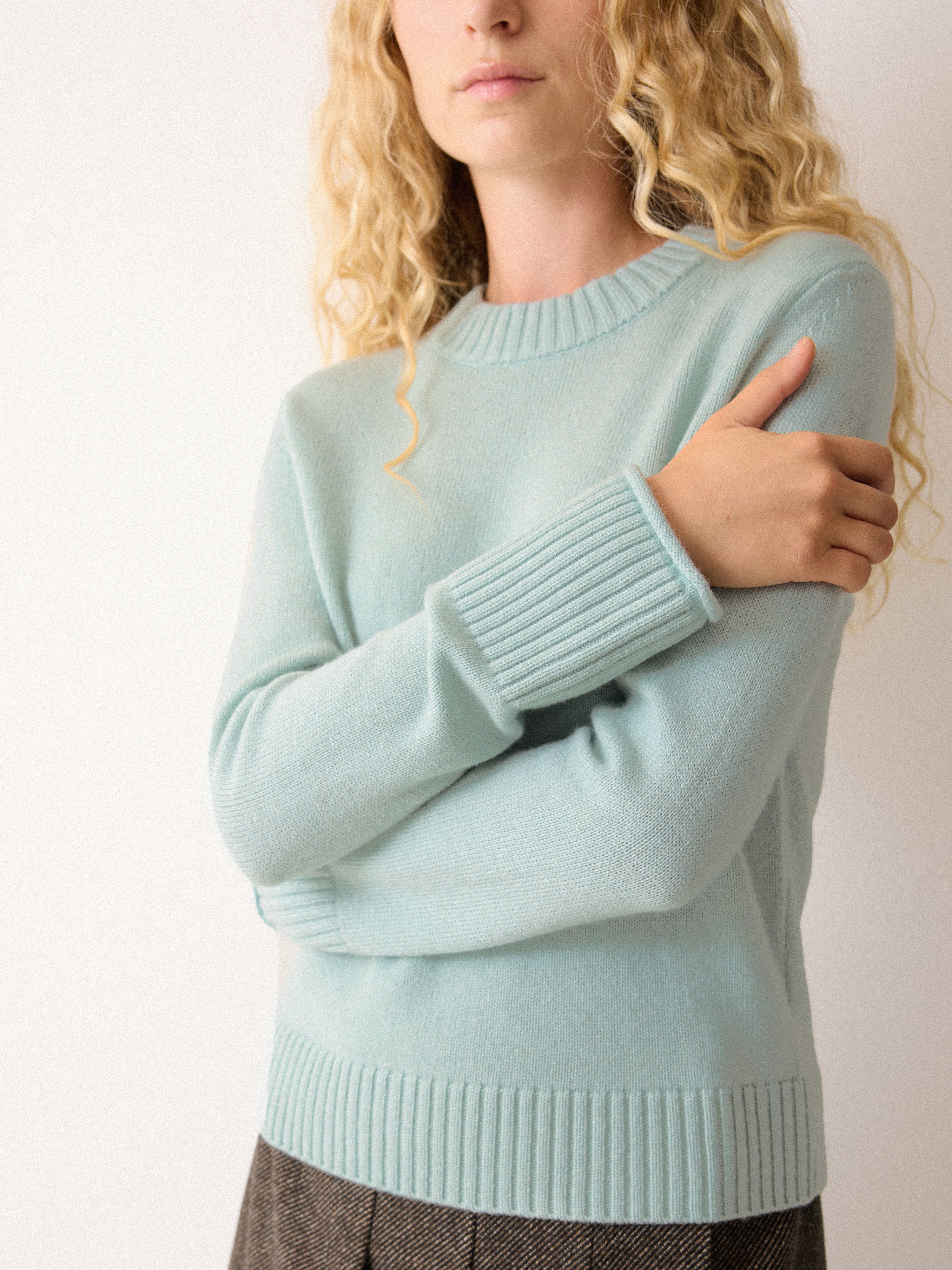 Compact Wool Cashmere Blend Jumper | Icicle - Image 4