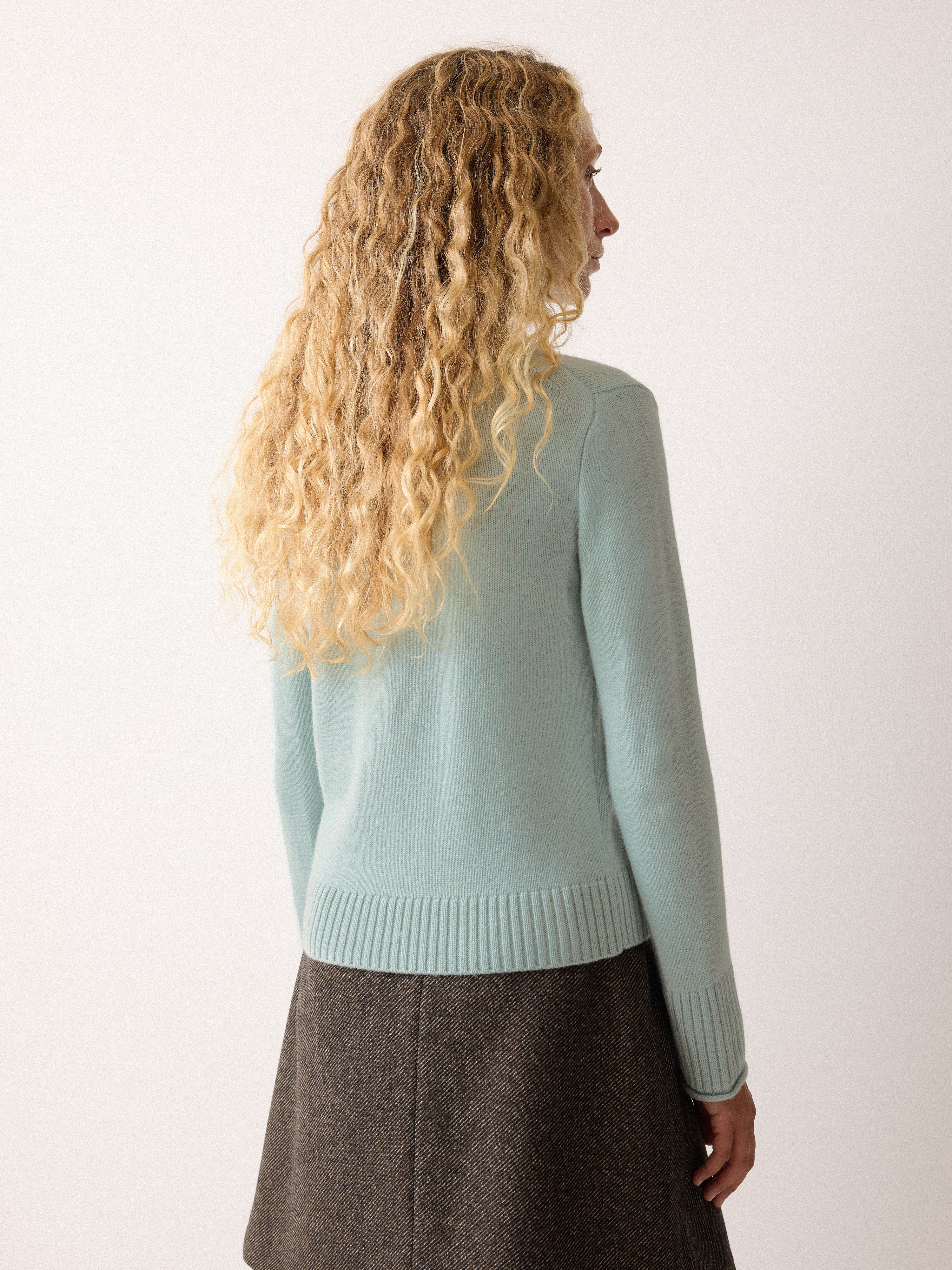 Compact Wool Cashmere Blend Jumper | Icicle - Image 5