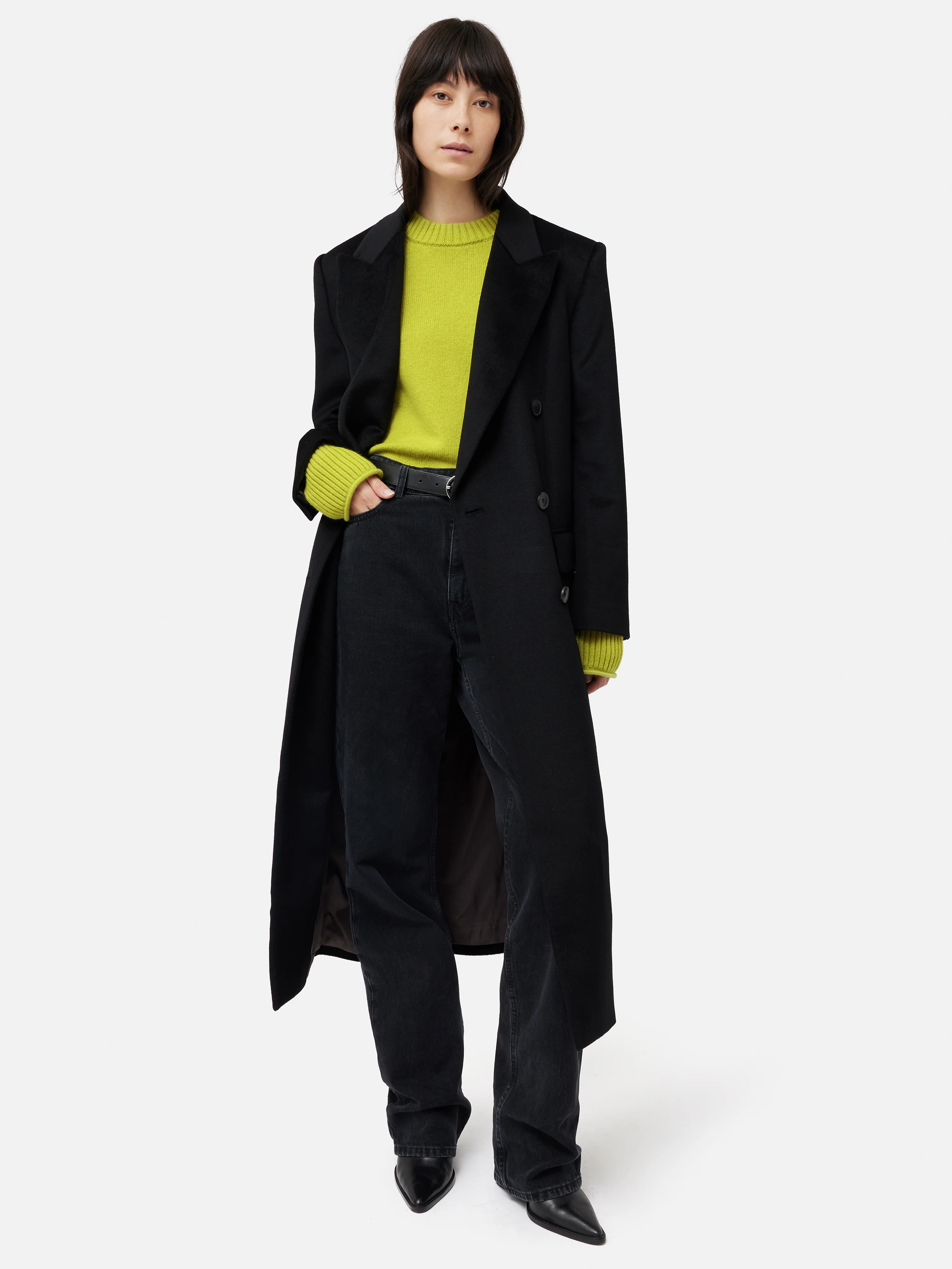 Compact Wool Cashmere Blend Jumper | Lime - Image 2