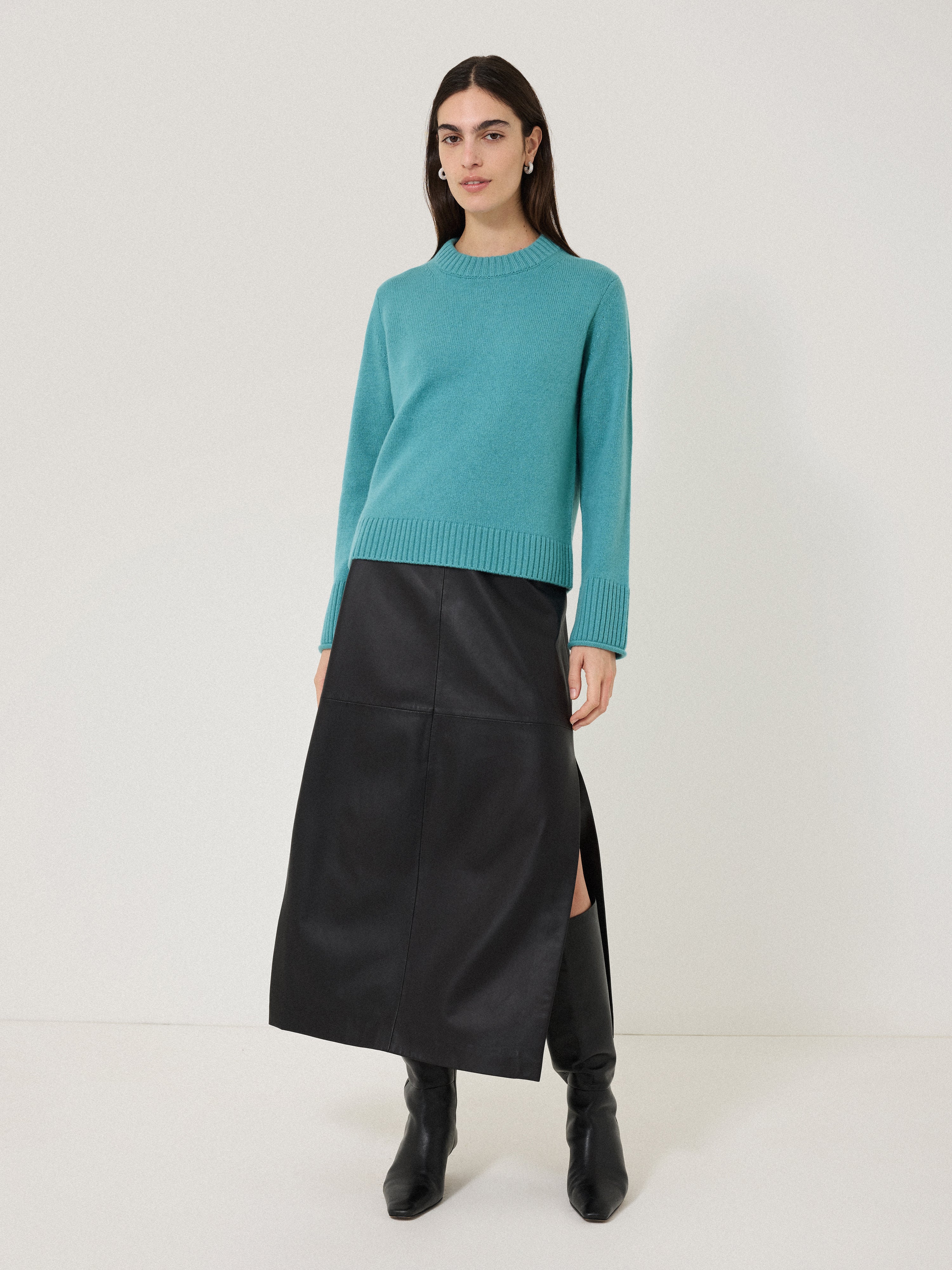 Compact Wool Cashmere Blend Jumper | Powder Blue - Image 4