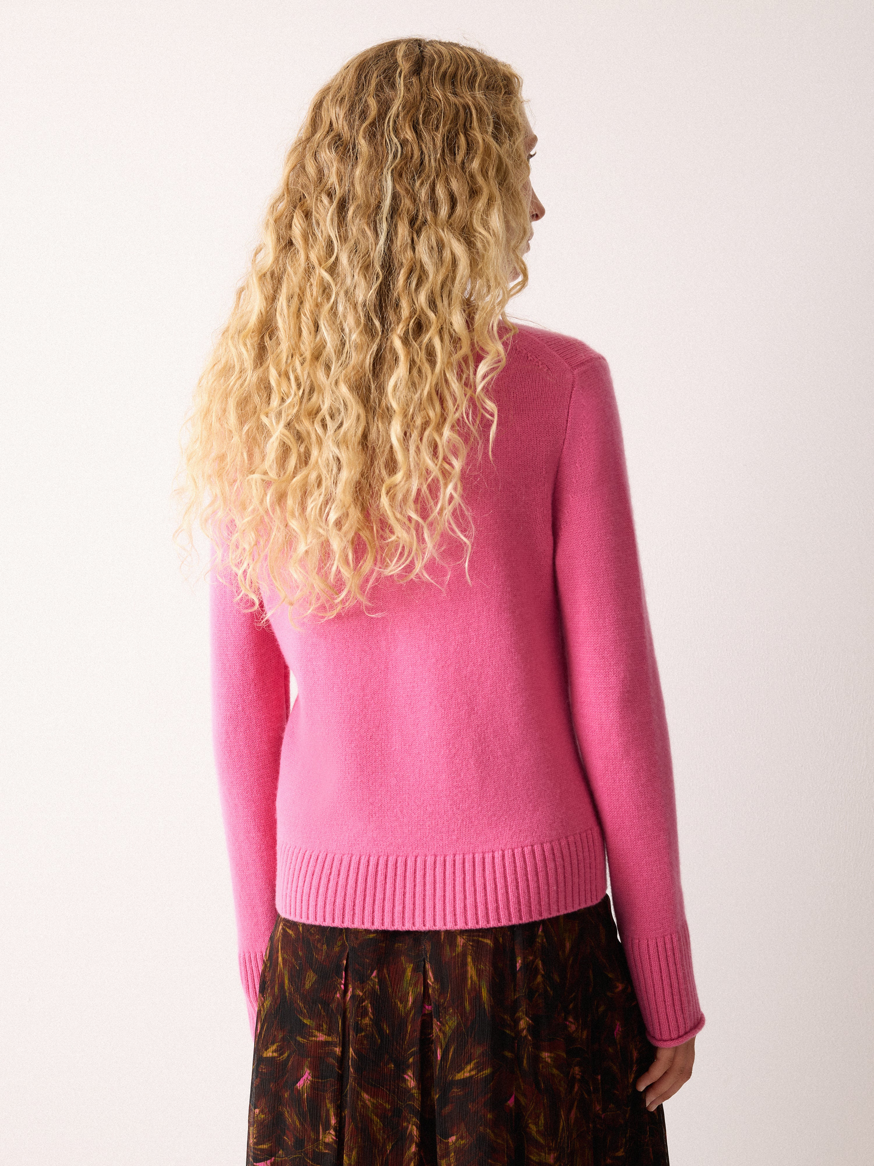 Compact Wool Cashmere Blend Jumper | Raspber | Raspberry Cream - Image 5