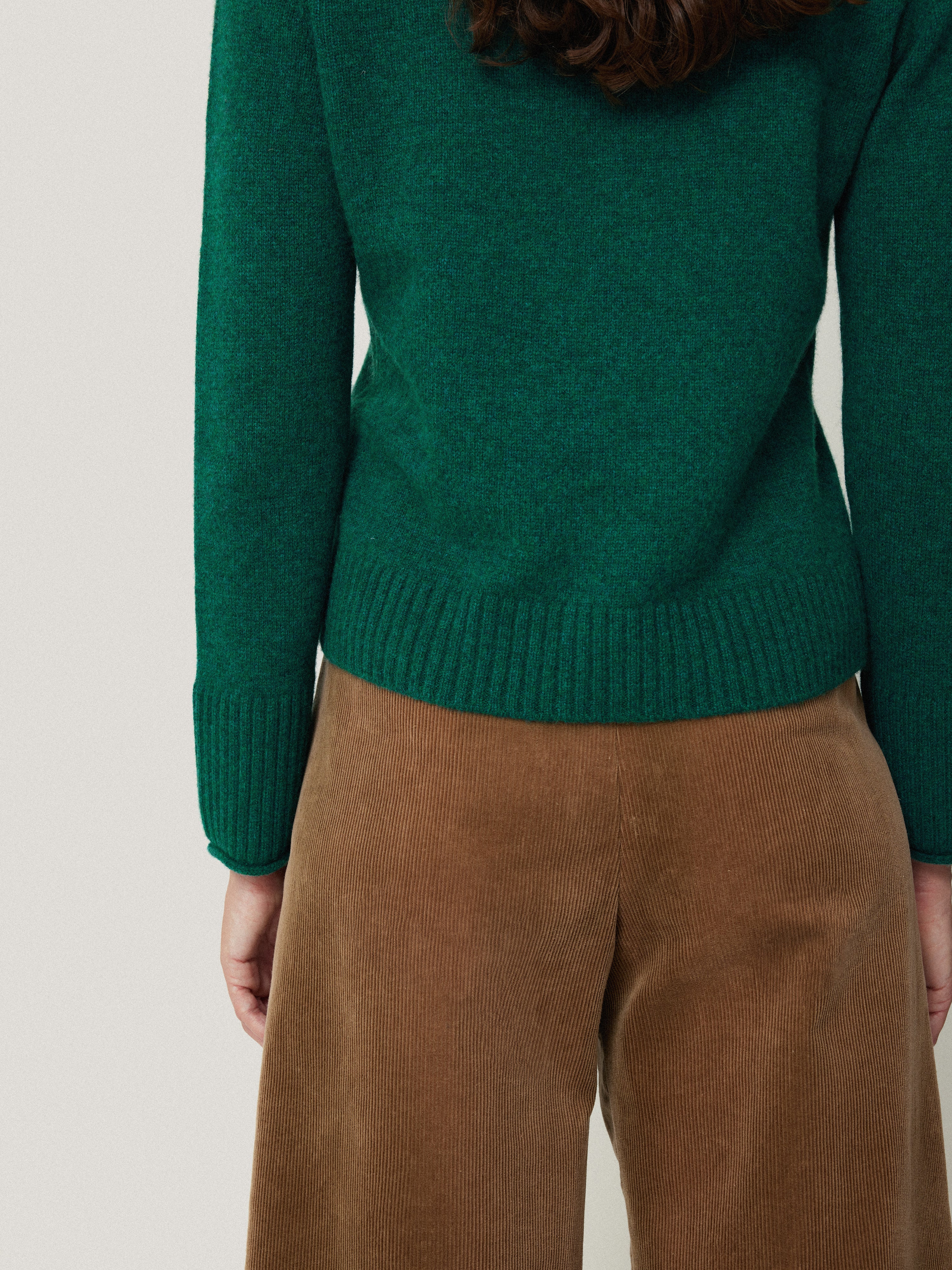 Compact Wool Cashmere Blend Jumper | Sherwood Green - Image 2