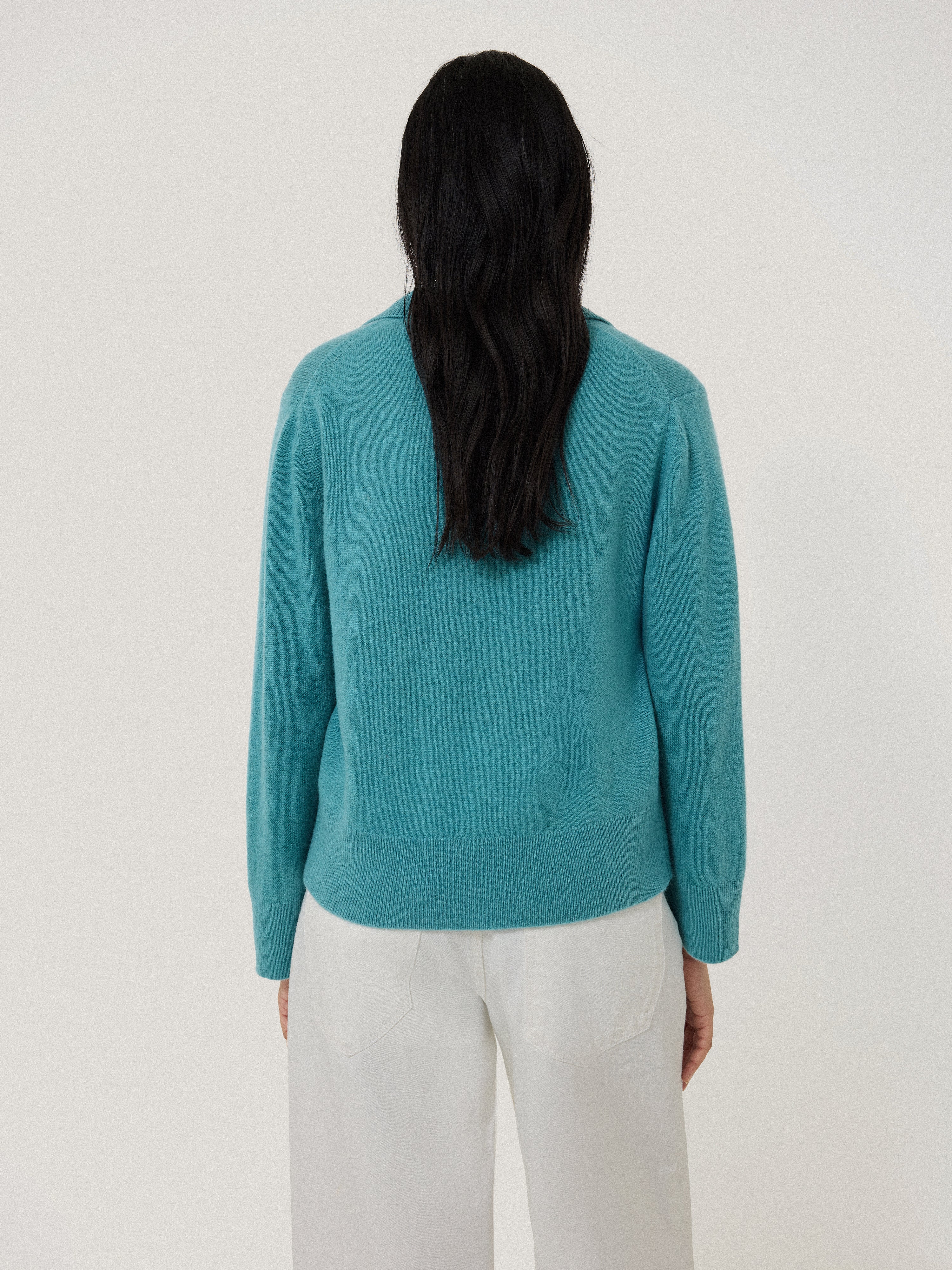 Compact Wool Collar Jumper | Powder Blue - Image 4