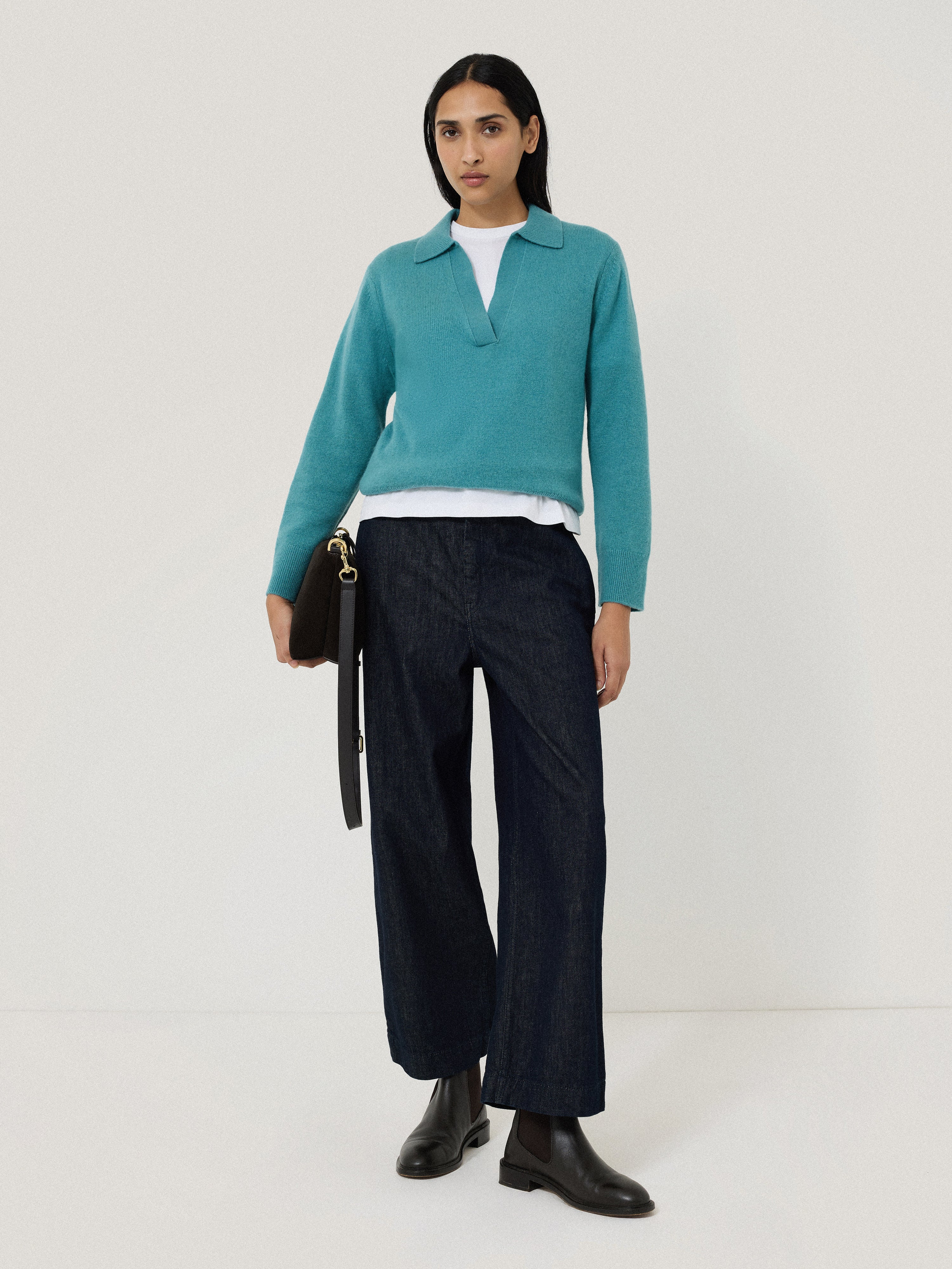 Compact Wool Collar Jumper | Powder Blue - Image 5