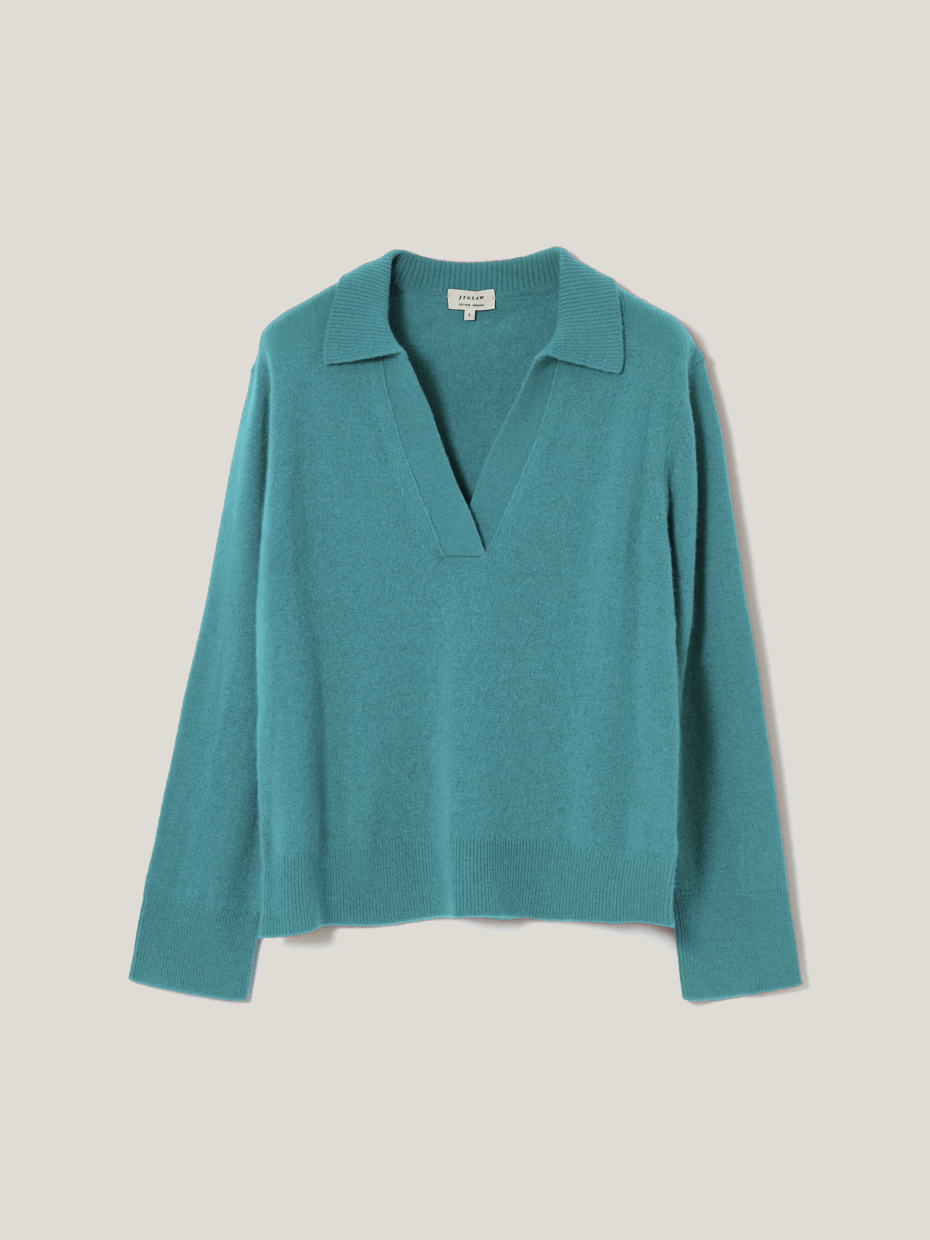 Compact Wool Collar Jumper | Powder Blue - Image 7