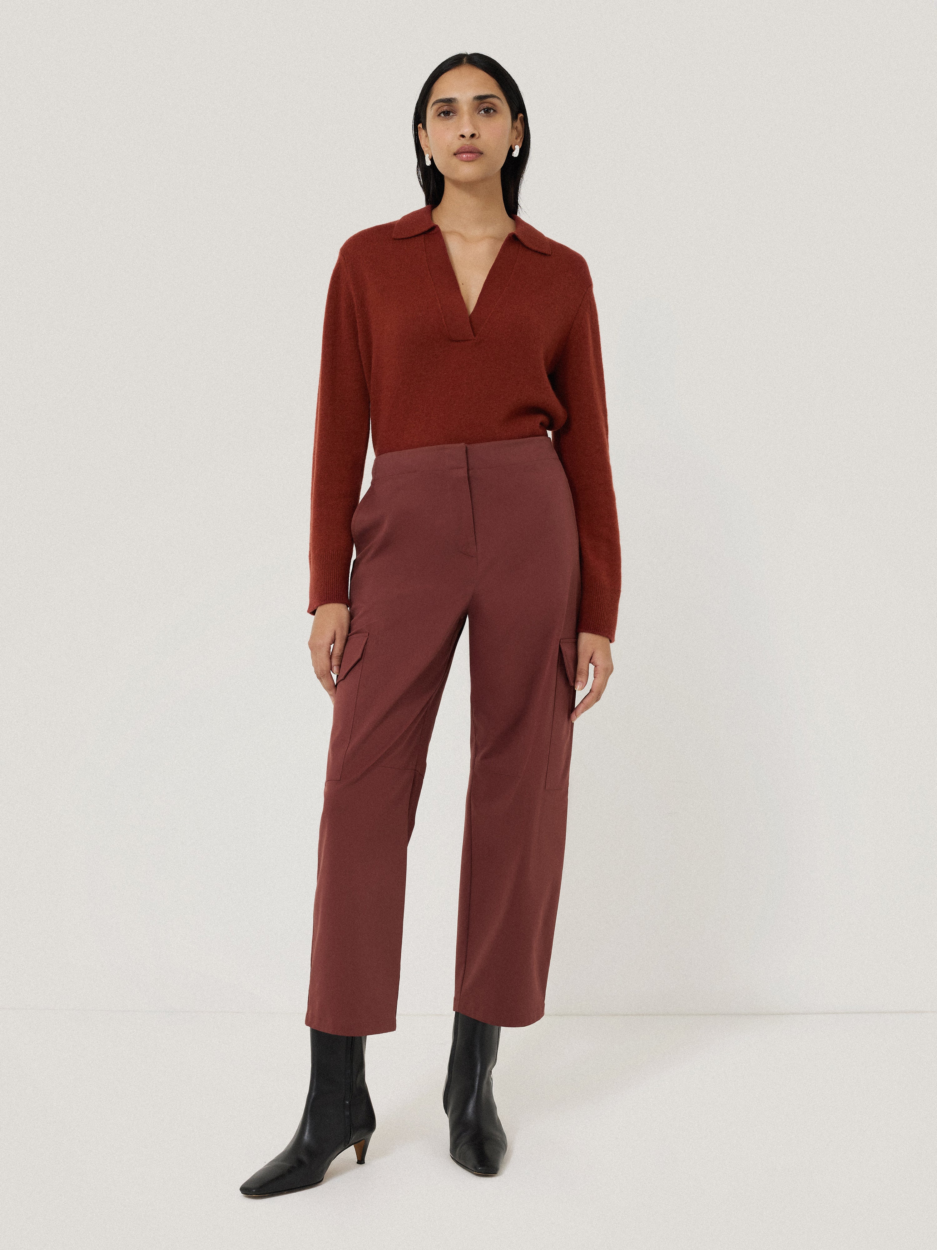 Compact Wool Collar Jumper | Red - Image 5