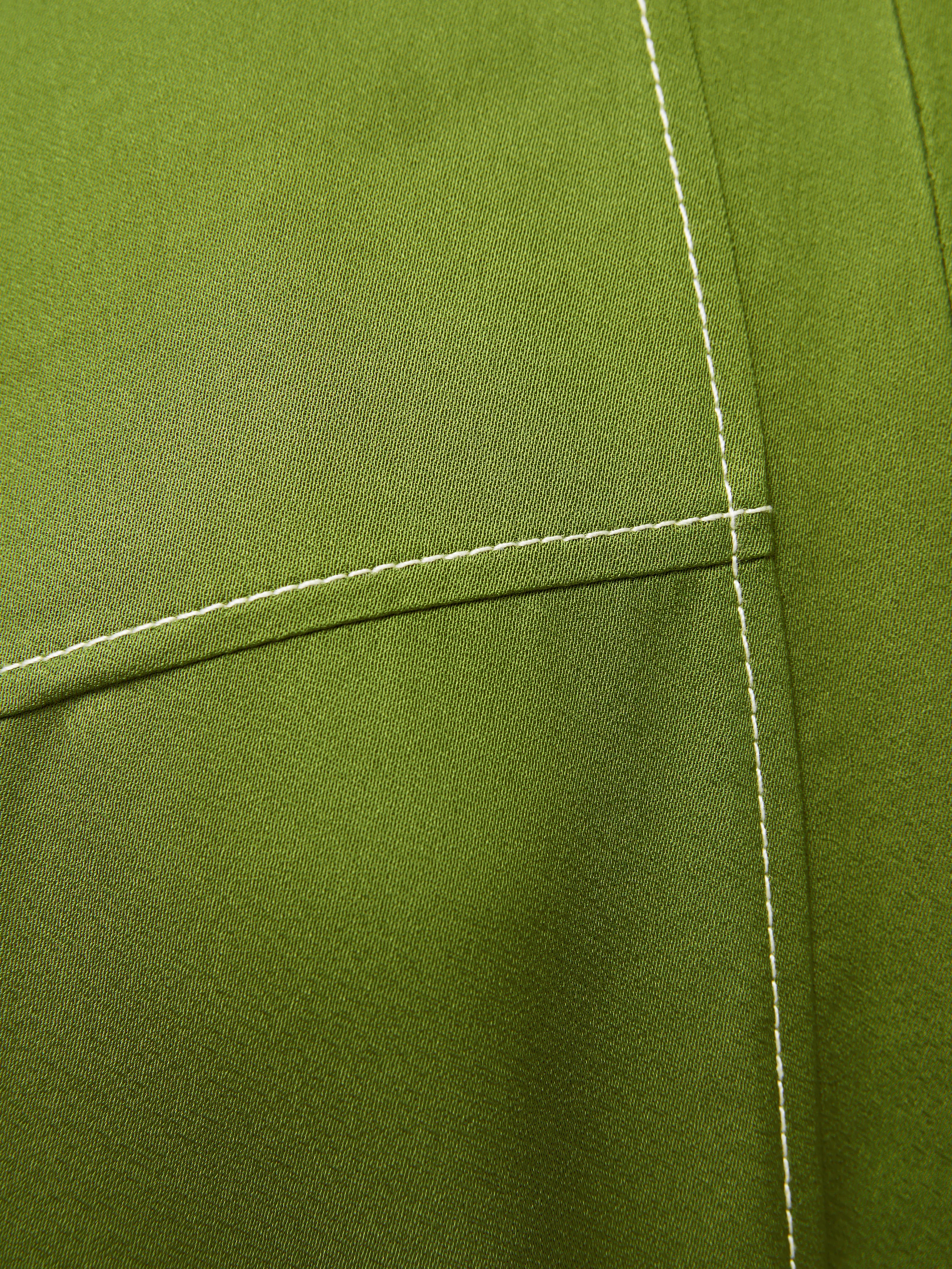 Contrast Stitch Viscose Dress | Green - Image 7