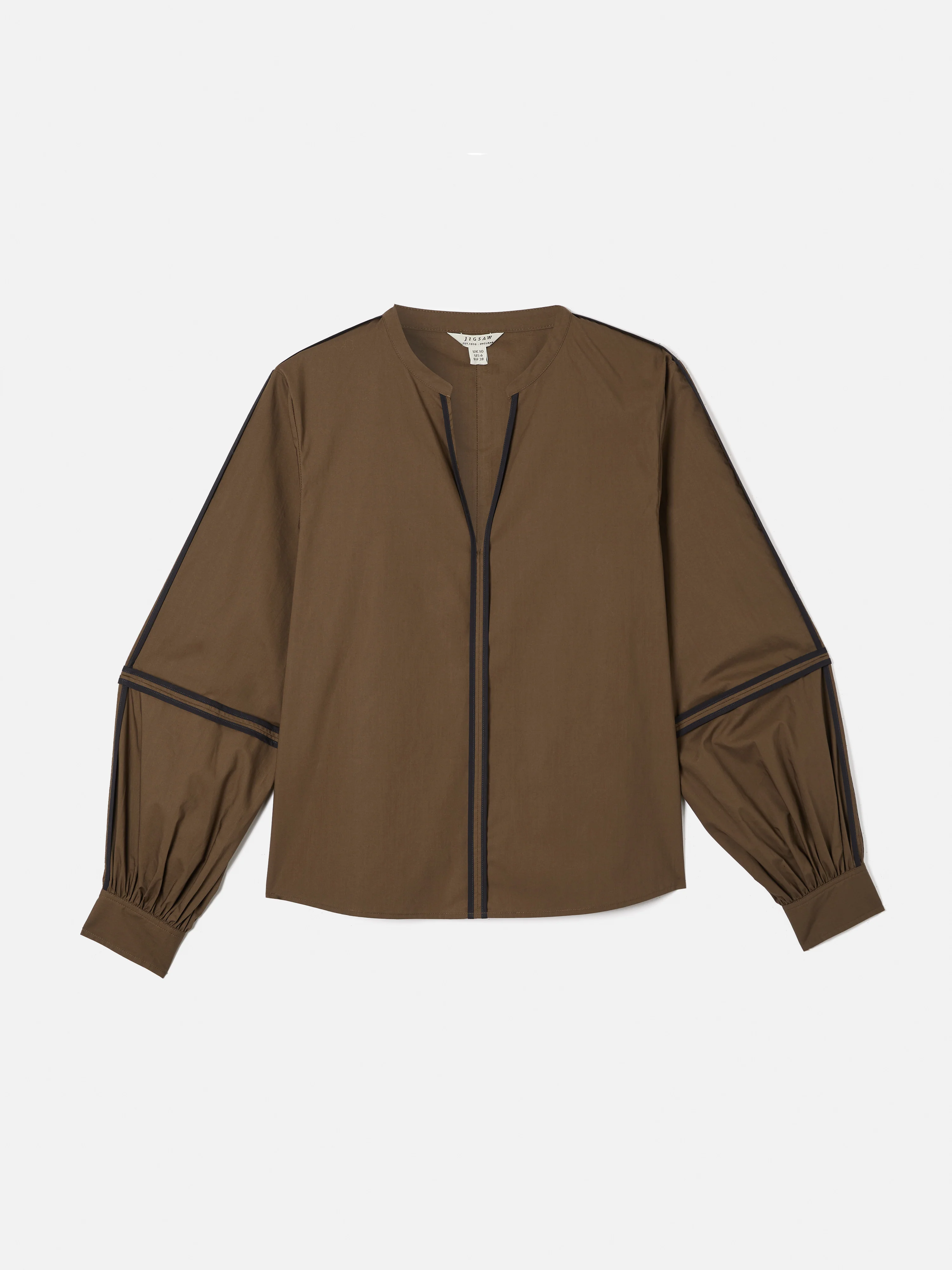 Contrast Tape Detail Top | Brown - Image 8
