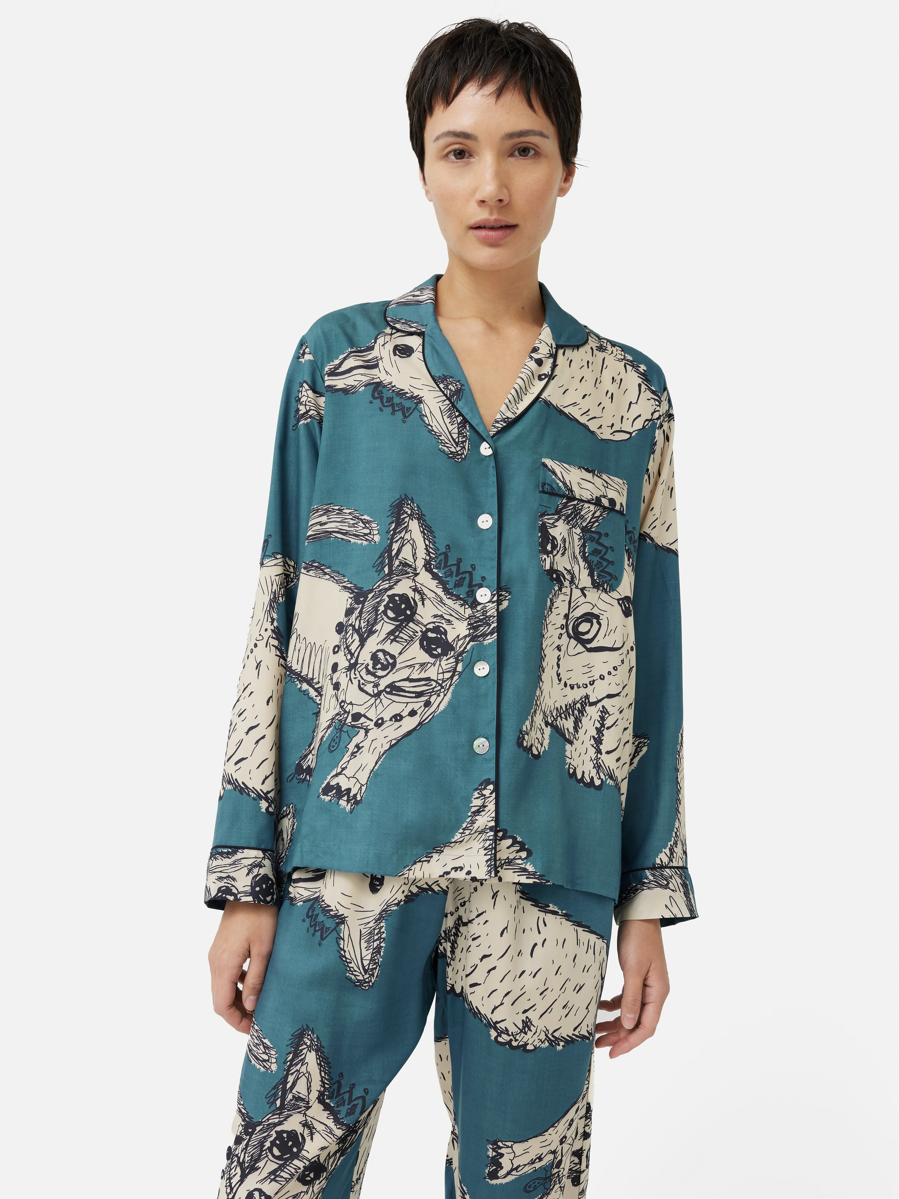 Corgi Modal Pyjama | Blue - Image 3