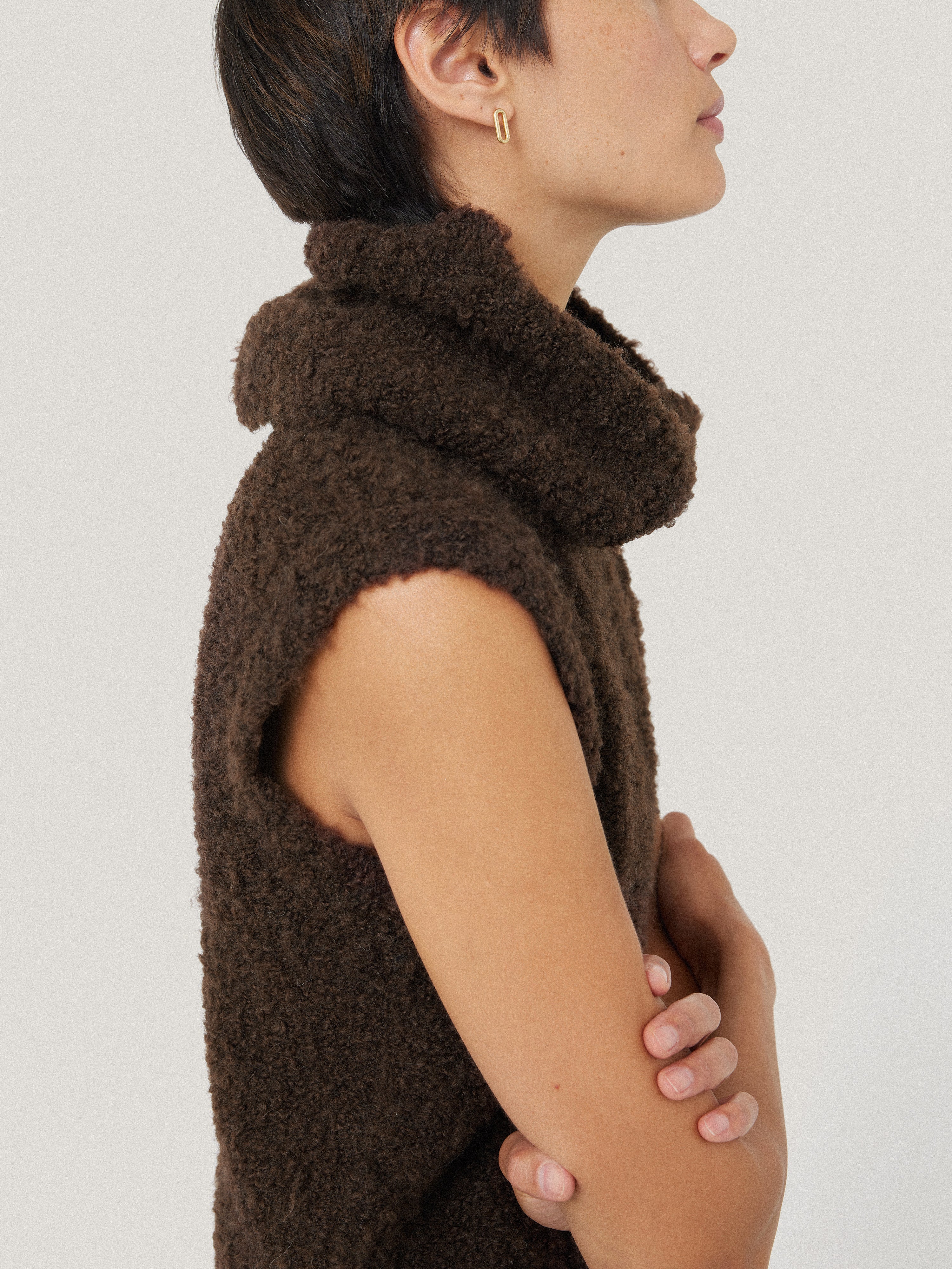Cosy Boucle Tank and Snood | Brown - Image 2