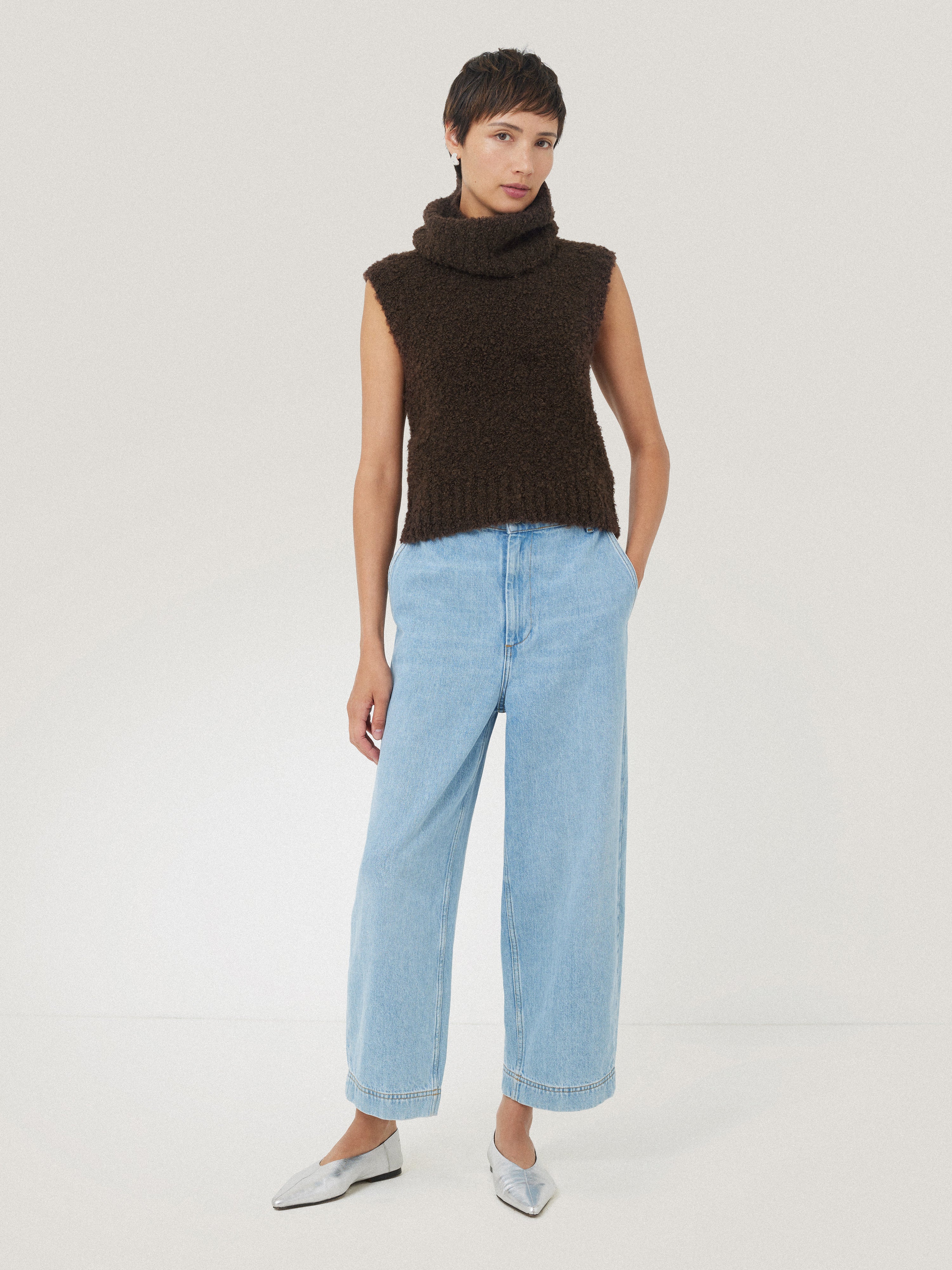 Cosy Boucle Tank and Snood | Brown - Image 6