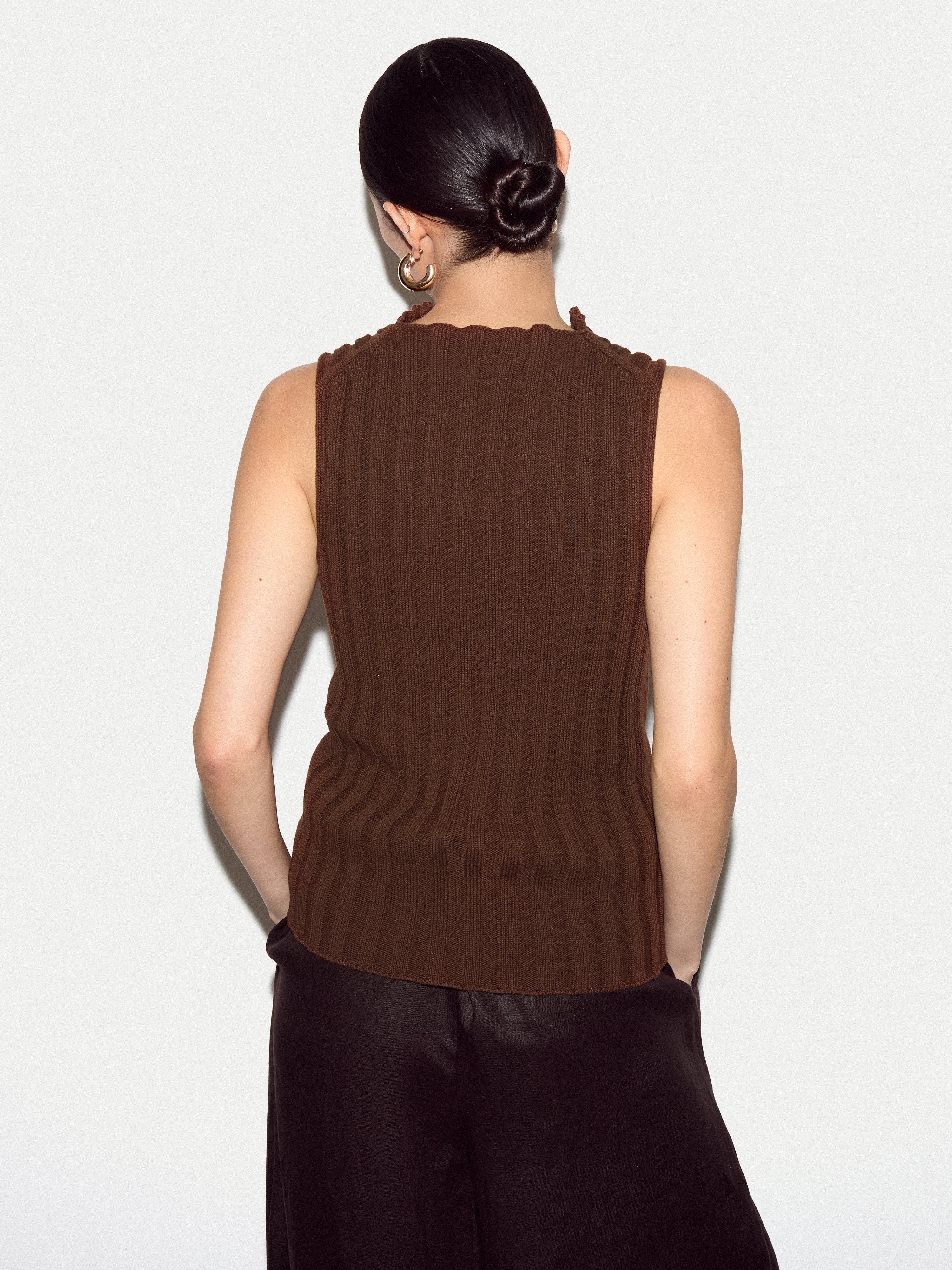 Cotton 90's Rib Tank | Brown - Image 5
