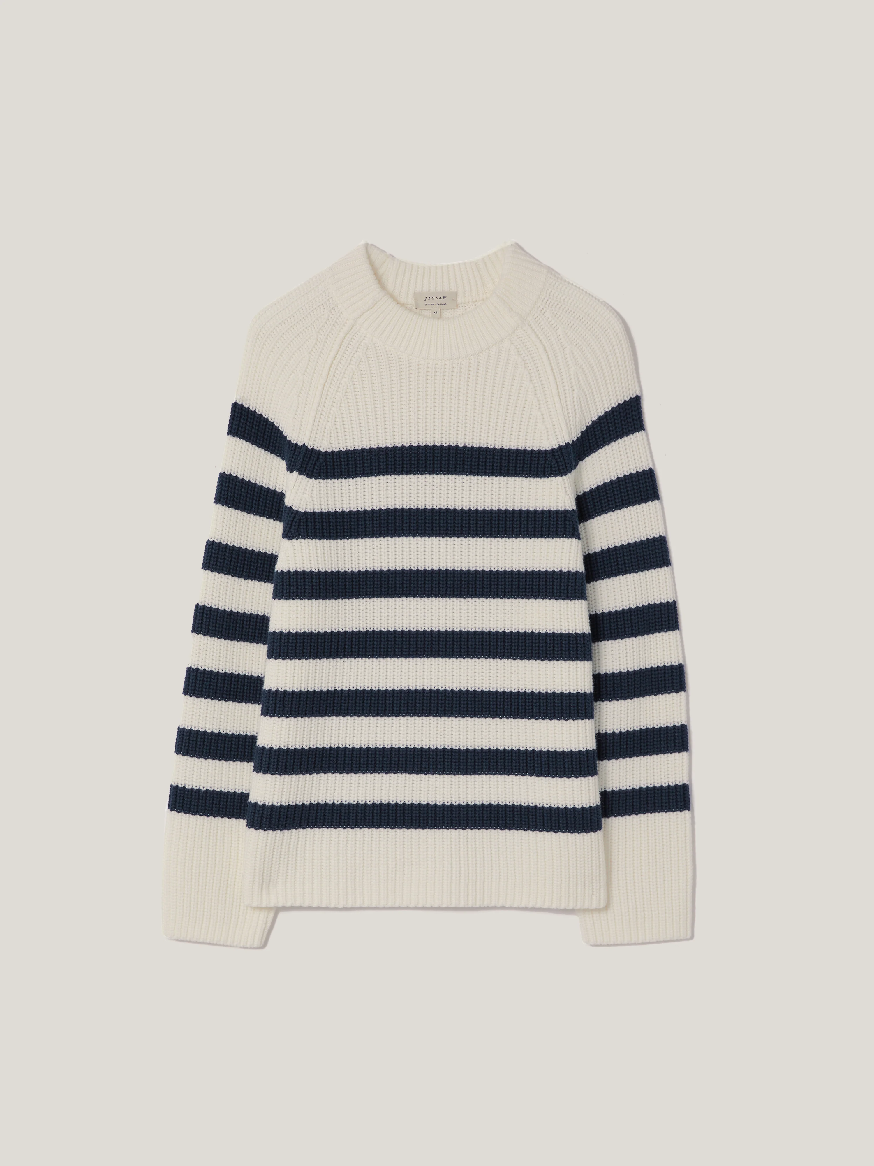 Cotton Blend Stripe Jumper | Navy - Image 8