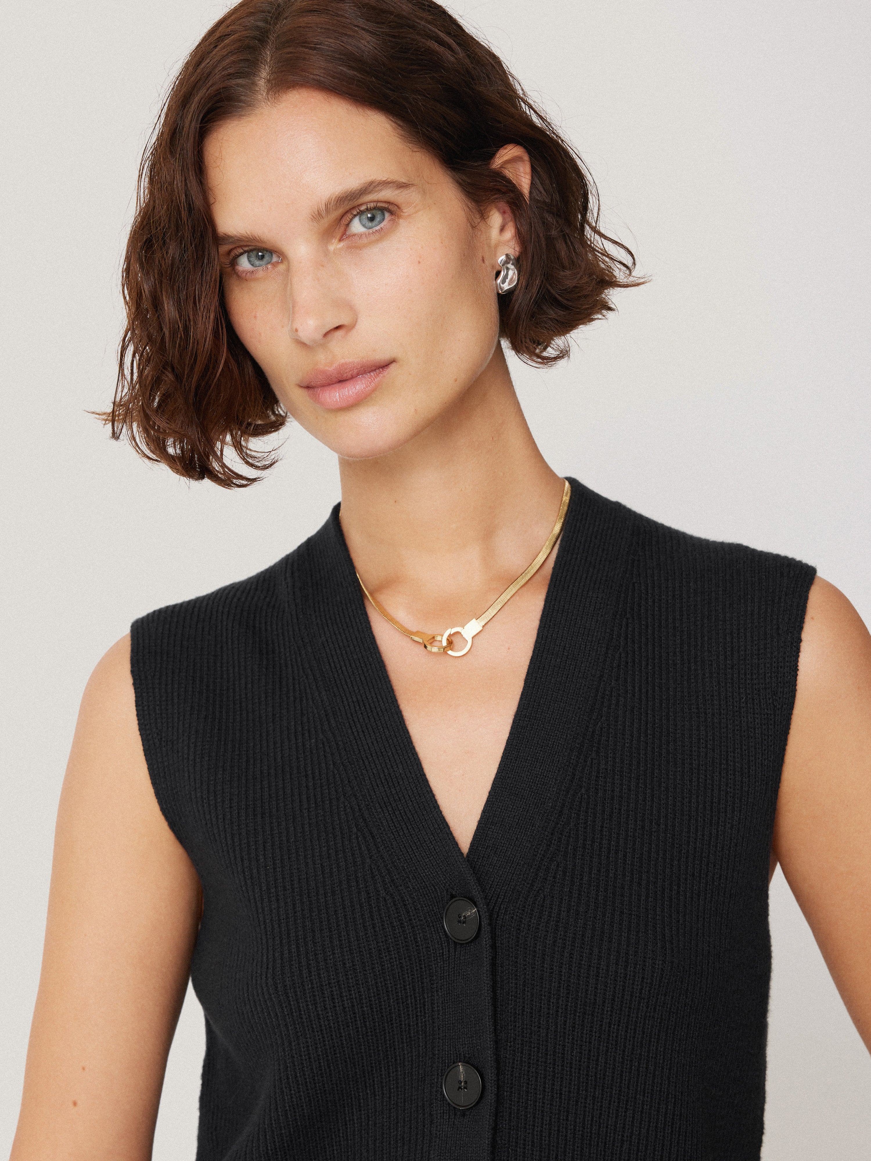 Cotton Blend Waistcoat | Washed Black - Image 2