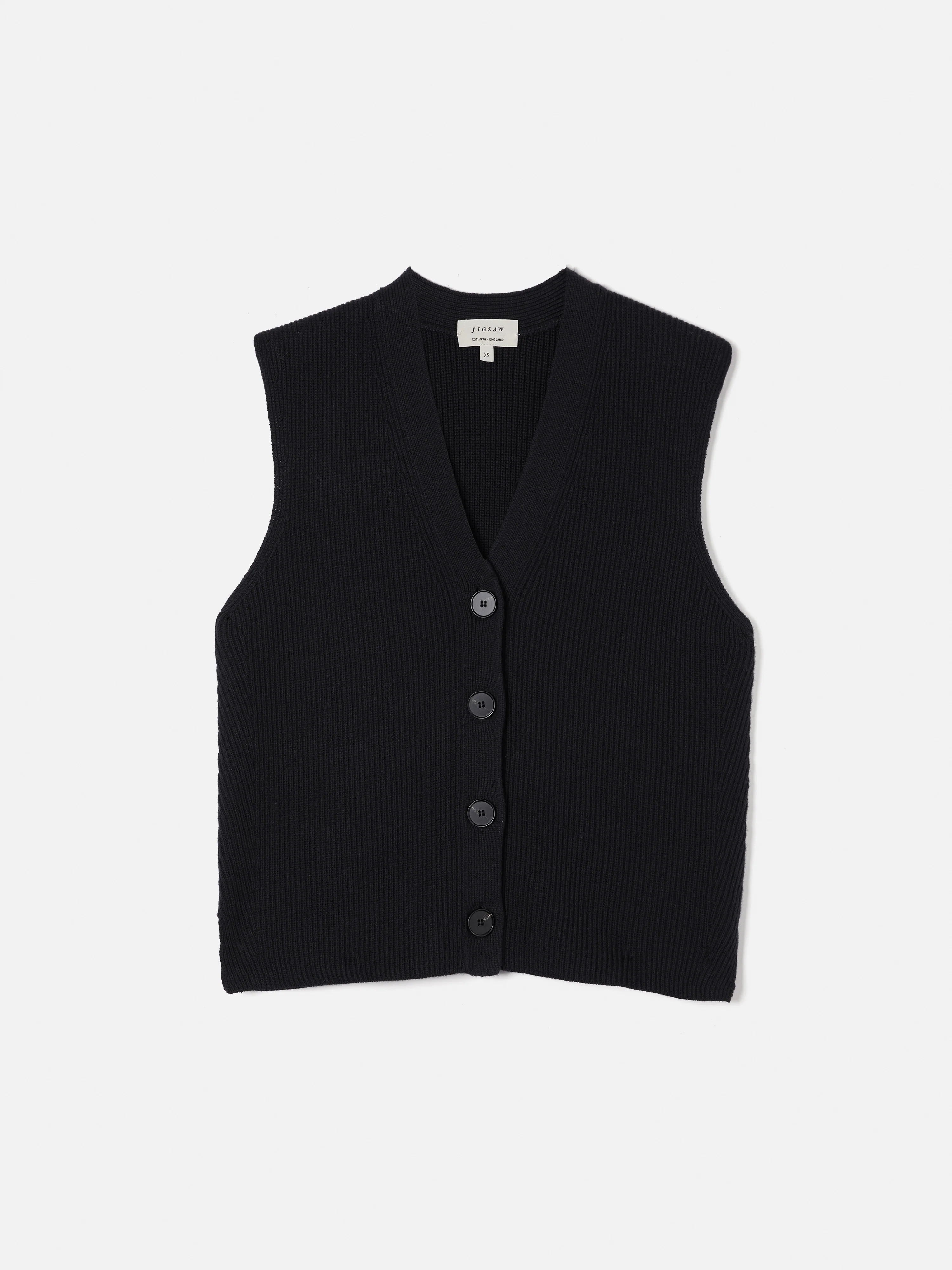 Cotton Blend Waistcoat | Washed Black - Image 9