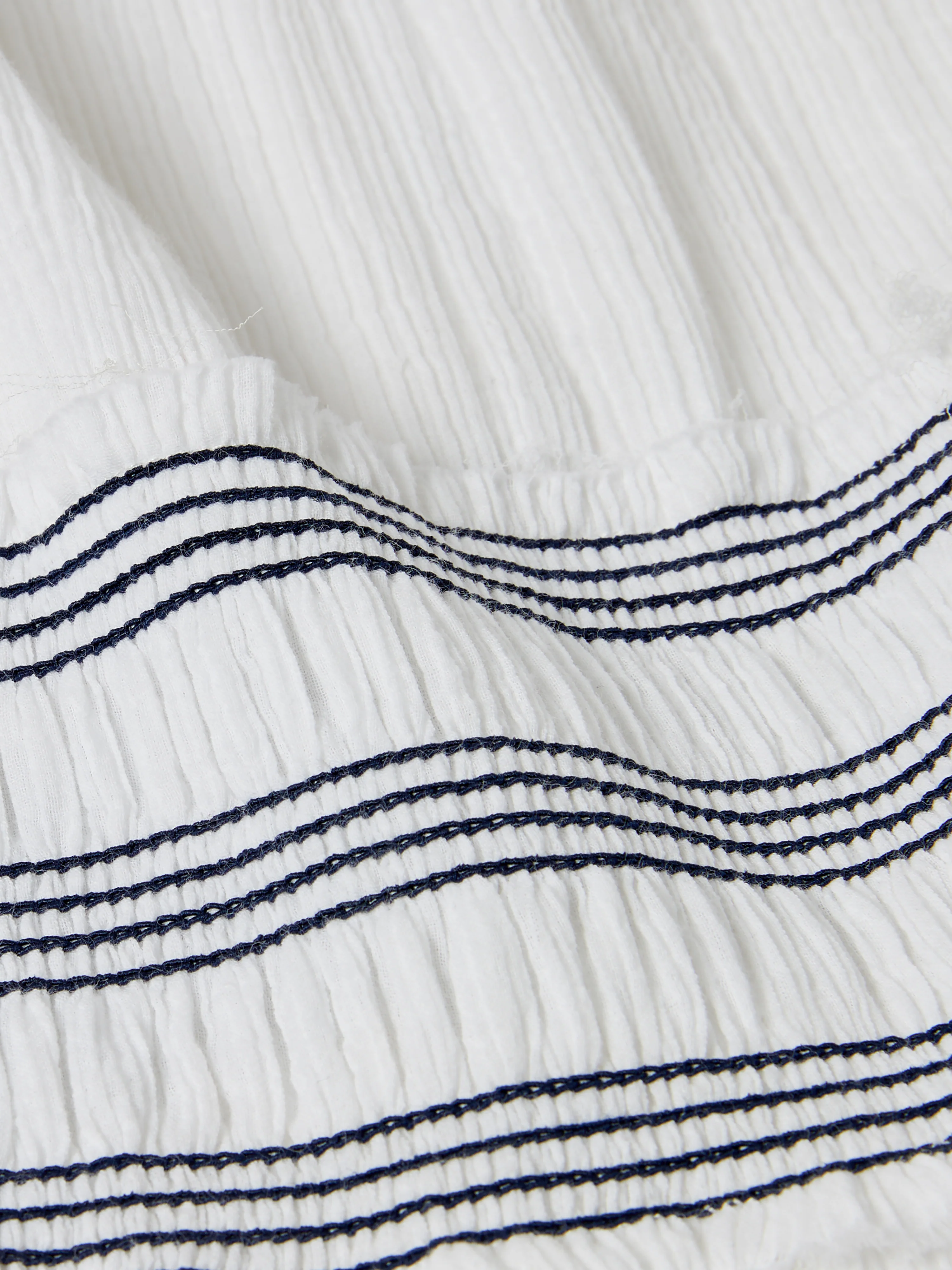 Cotton Crinkle Smocked Dress | White - Image 8