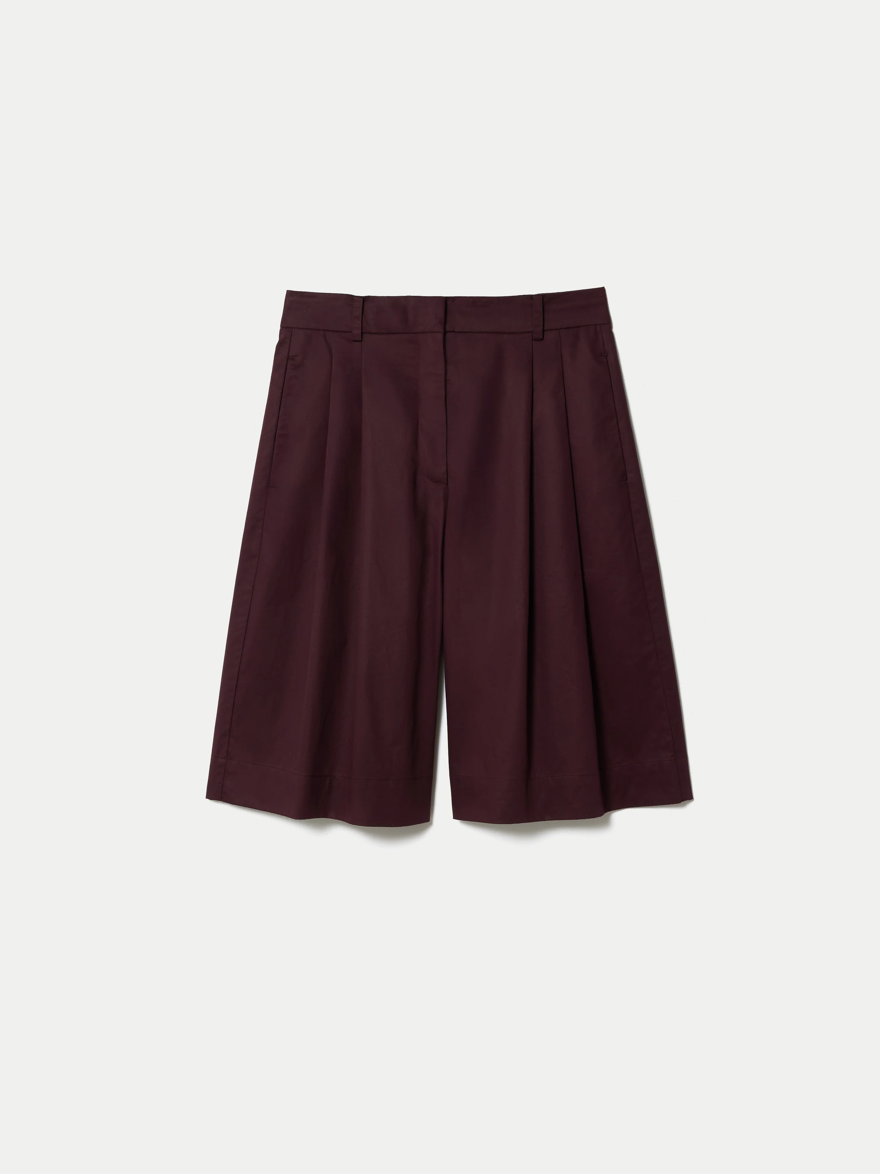 Cotton Double Pleated Short | Purple - Image 5