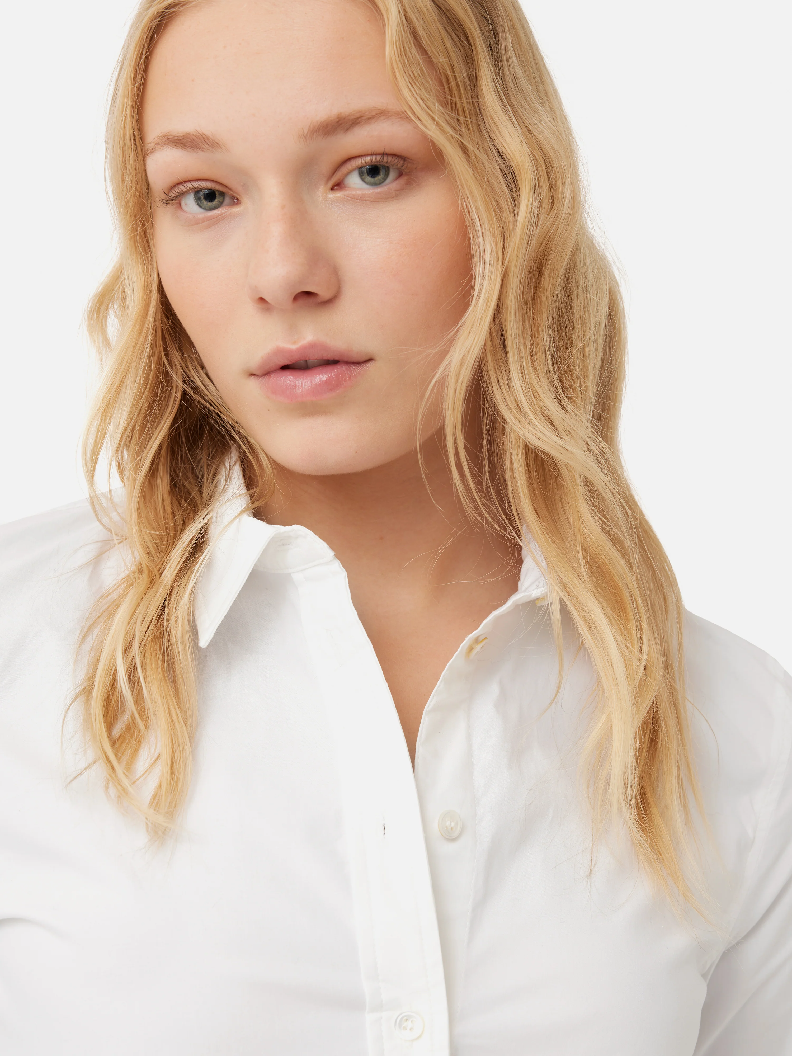 Cotton Fitted Shirt | White - Image 3