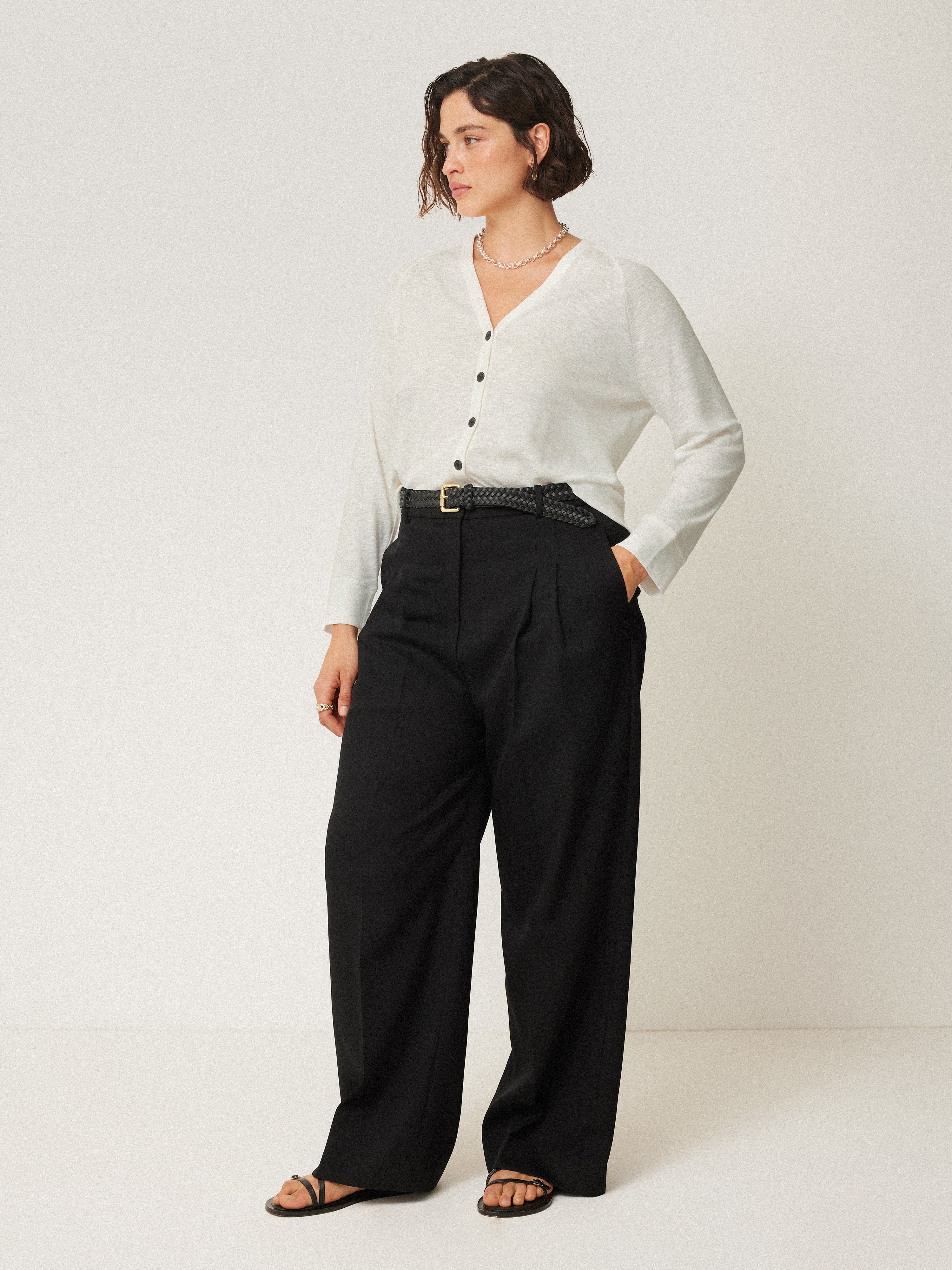 Cotton Luxe Cardigan | Ivory - Image 3