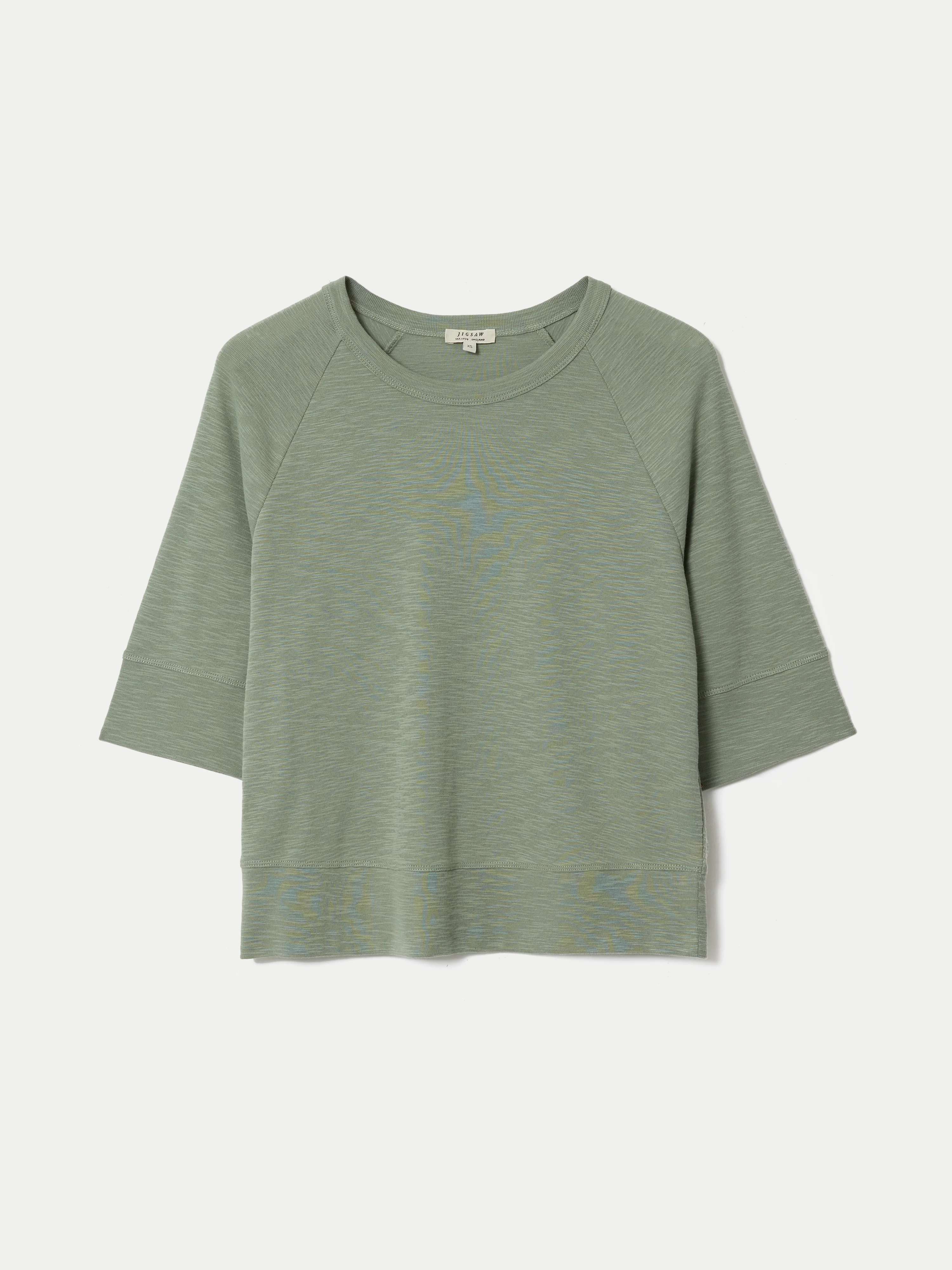 Cotton Luxe Raglan Short Sleeve T-shirt | Green - Image 6