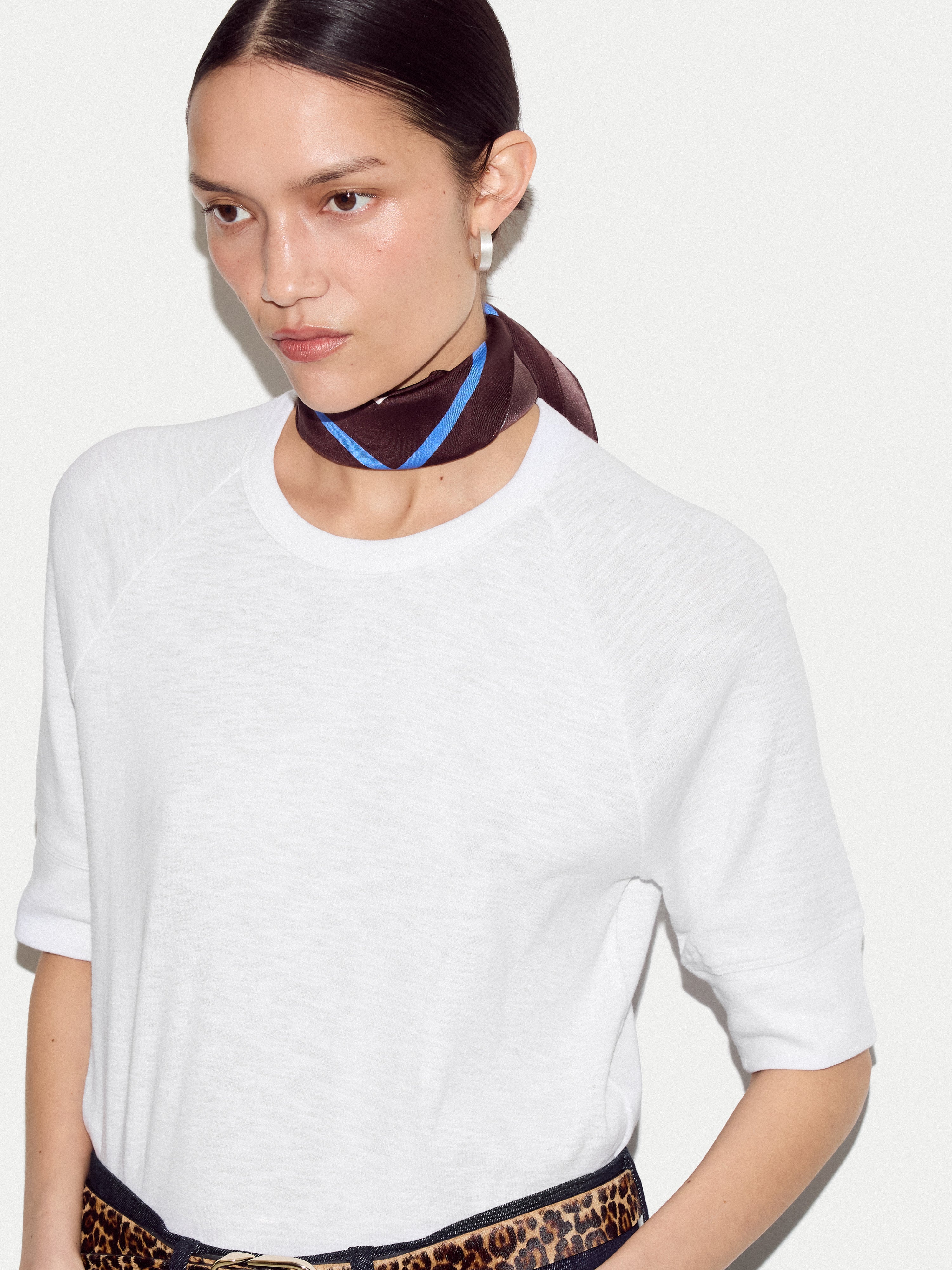 Cotton Luxe Raglan Short Sleeve T-shirt | White - Image 3