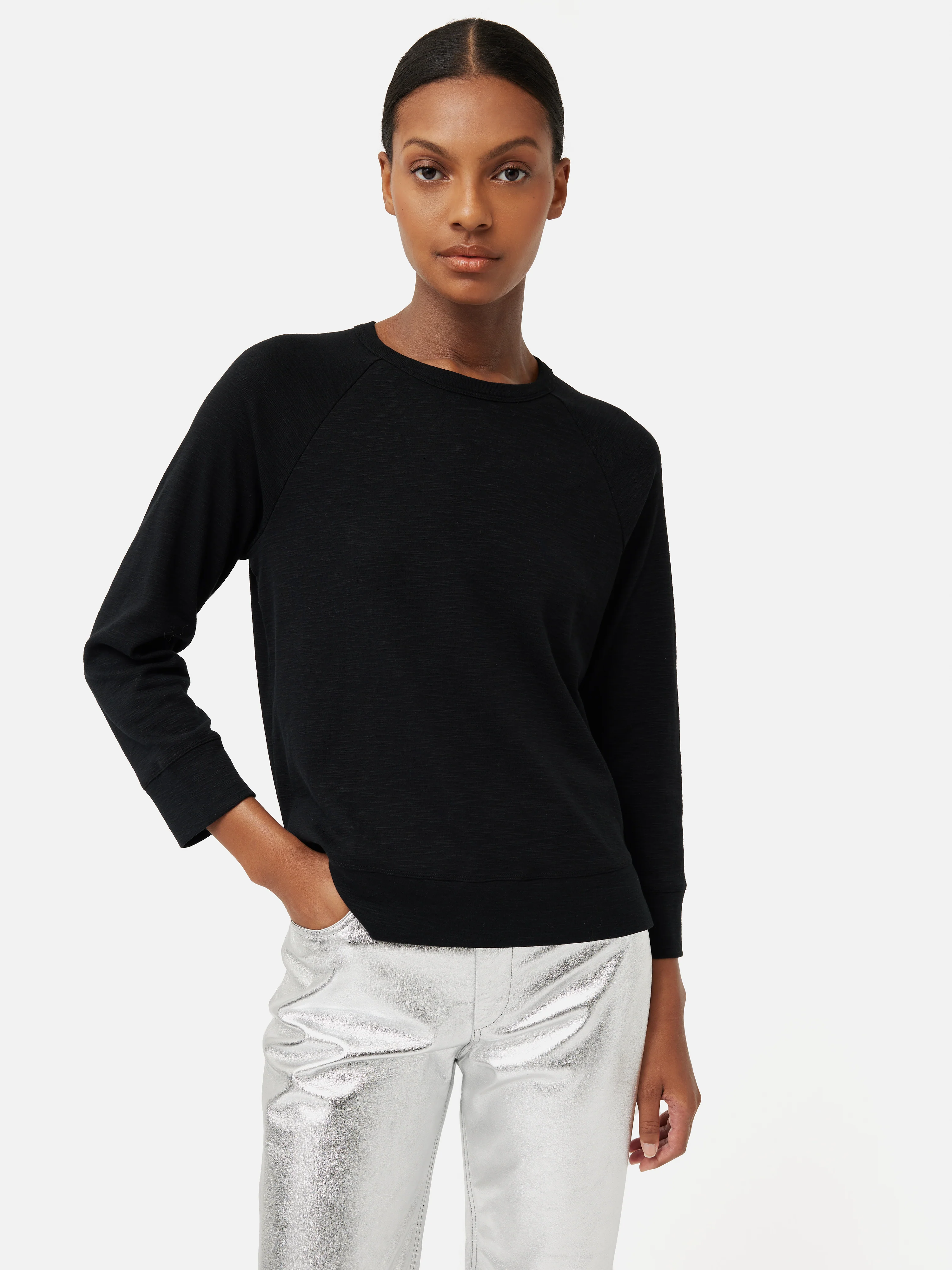 Cotton Luxe Raglan Tee | Black - Image 4