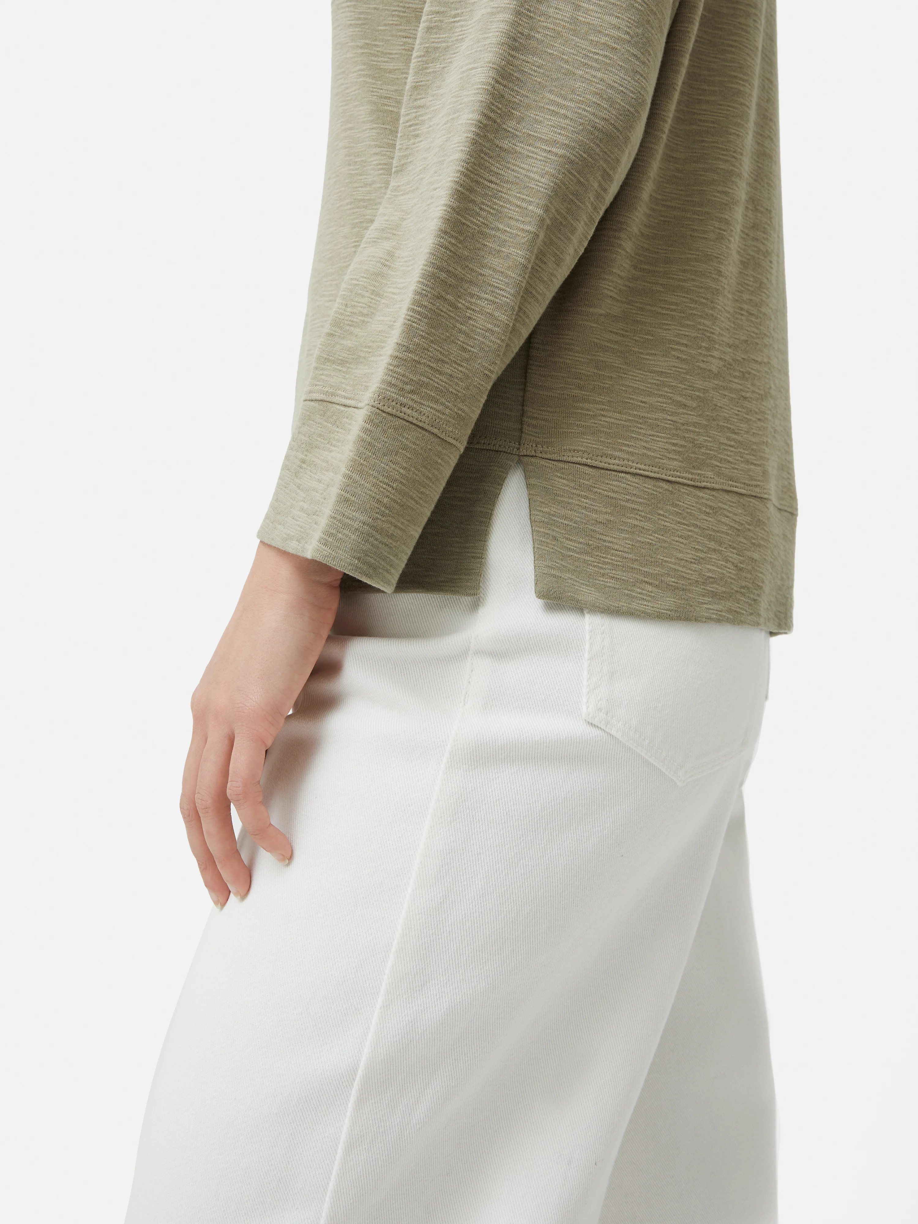 Cotton Luxe Raglan Tee | Khaki - Image 4