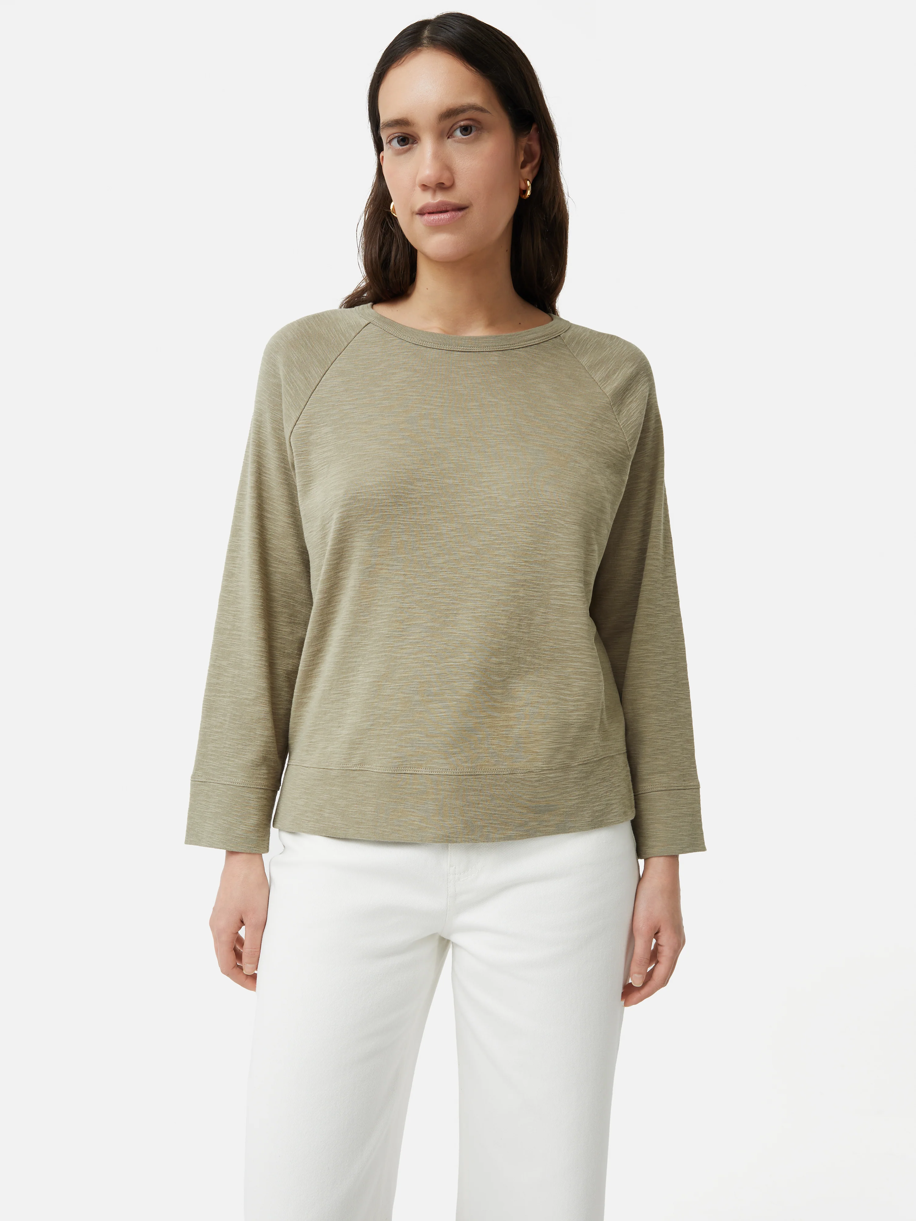 Cotton Luxe Raglan Tee | Khaki - Image 6