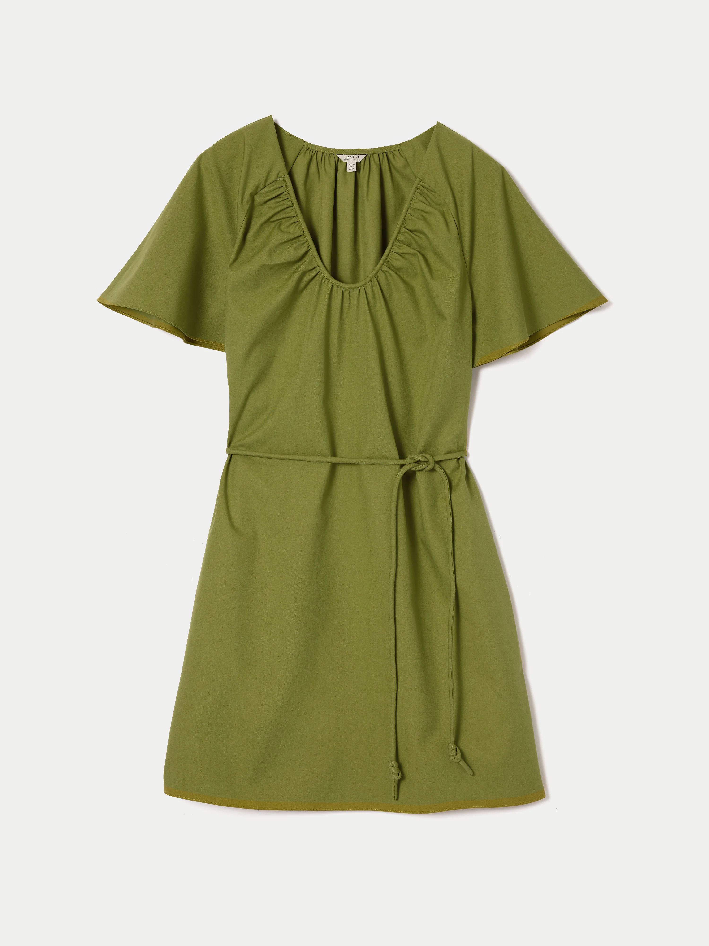 Cotton Lyocell Mini Dress | Green - Image 5